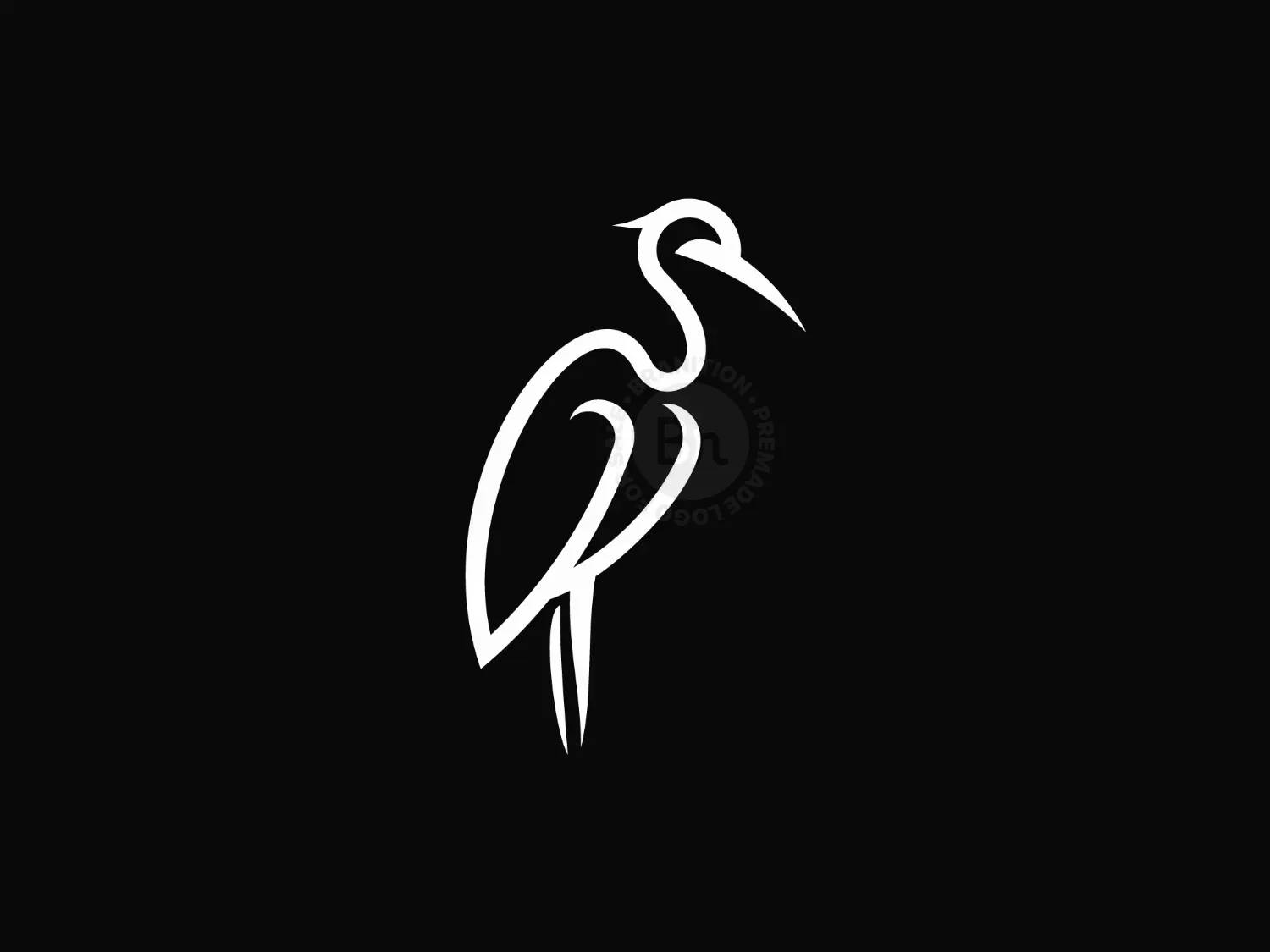 Elegant Stork Monoline Mark Logo