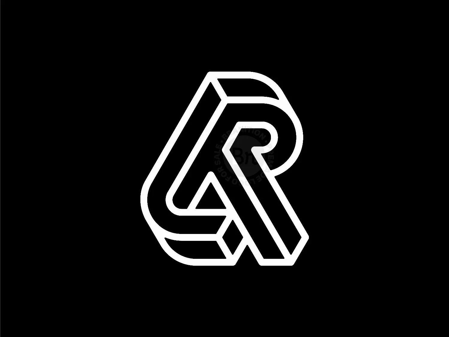 Letter RL Inital LR Geometric Line Monogram Logo