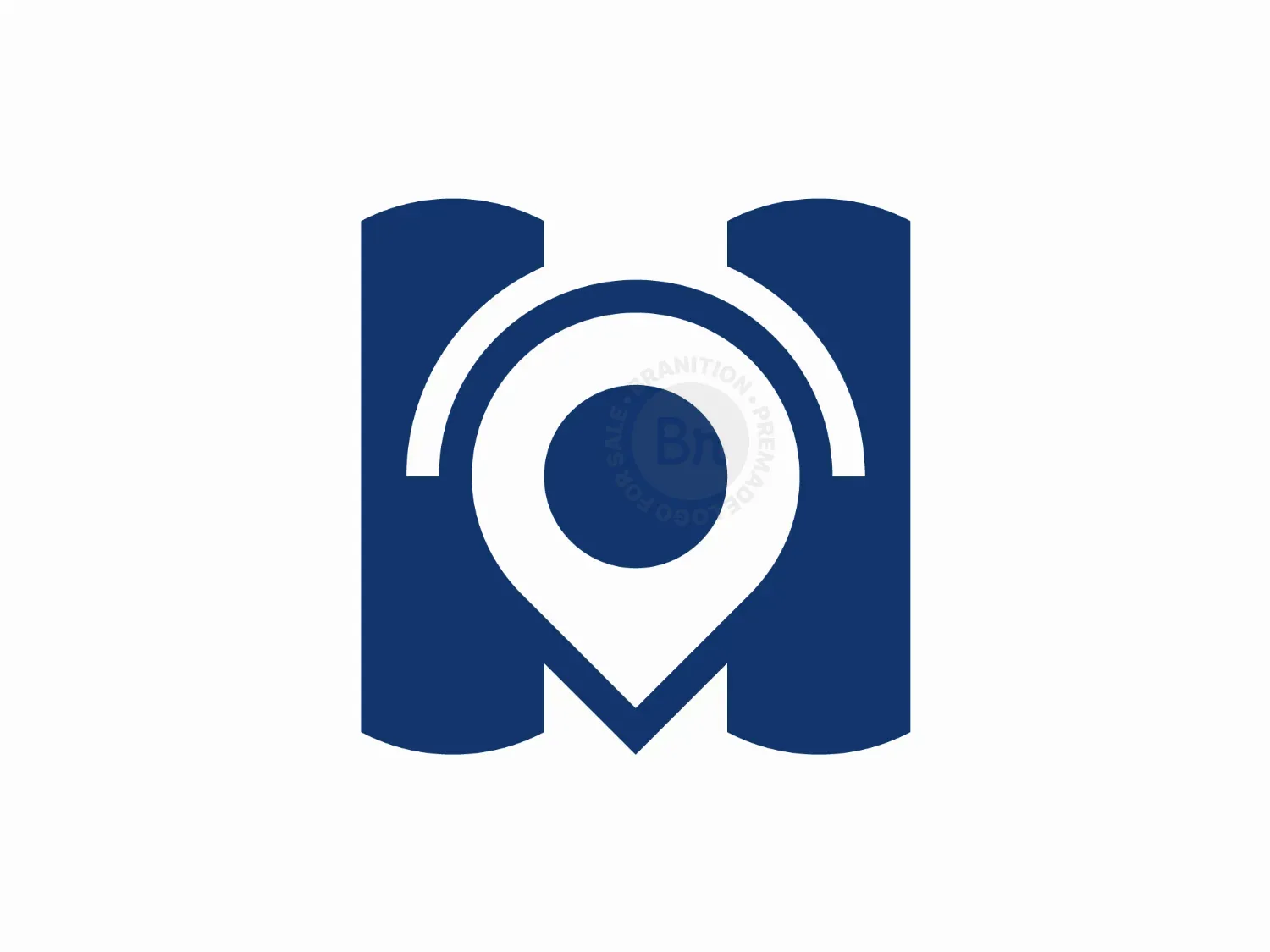 H Letter Mark Logo Location Pin