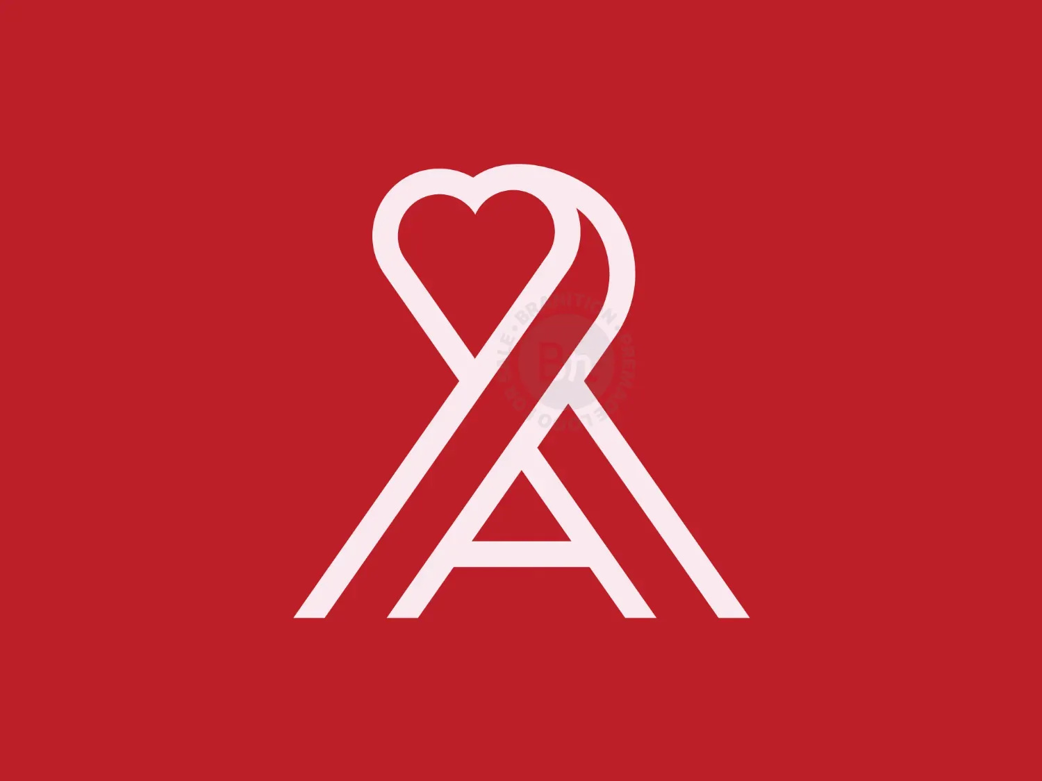 Monoline Love Letter A Mark Logo