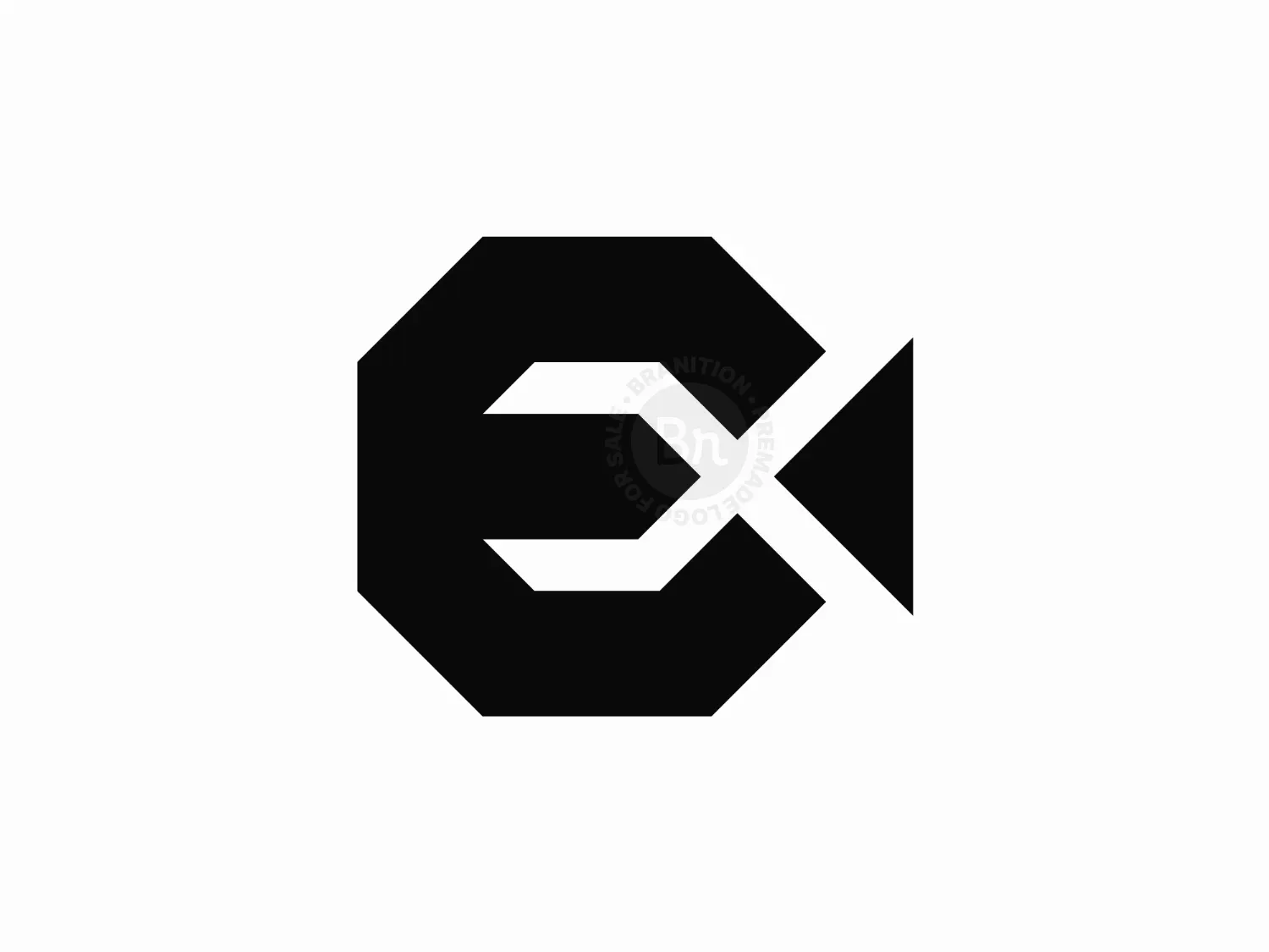 Geometric Film Camera E Letter Mark Logo
