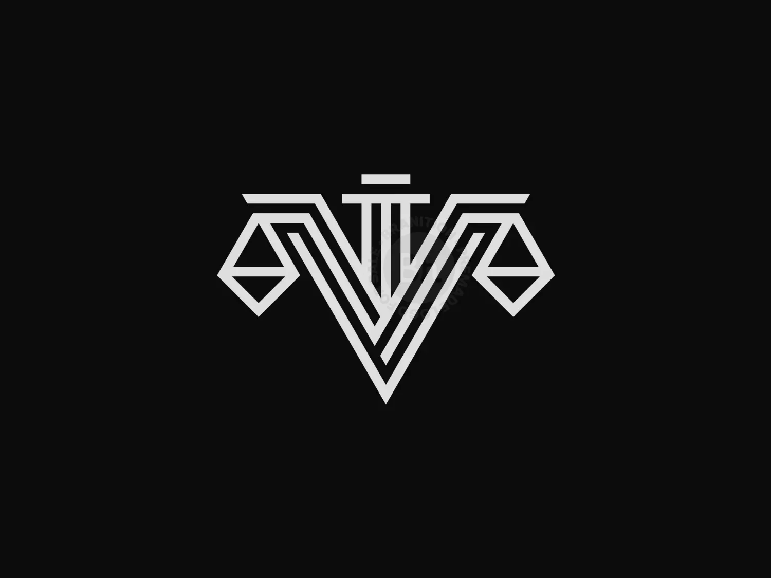 Pillar Of Justice Letter V Logo Mark