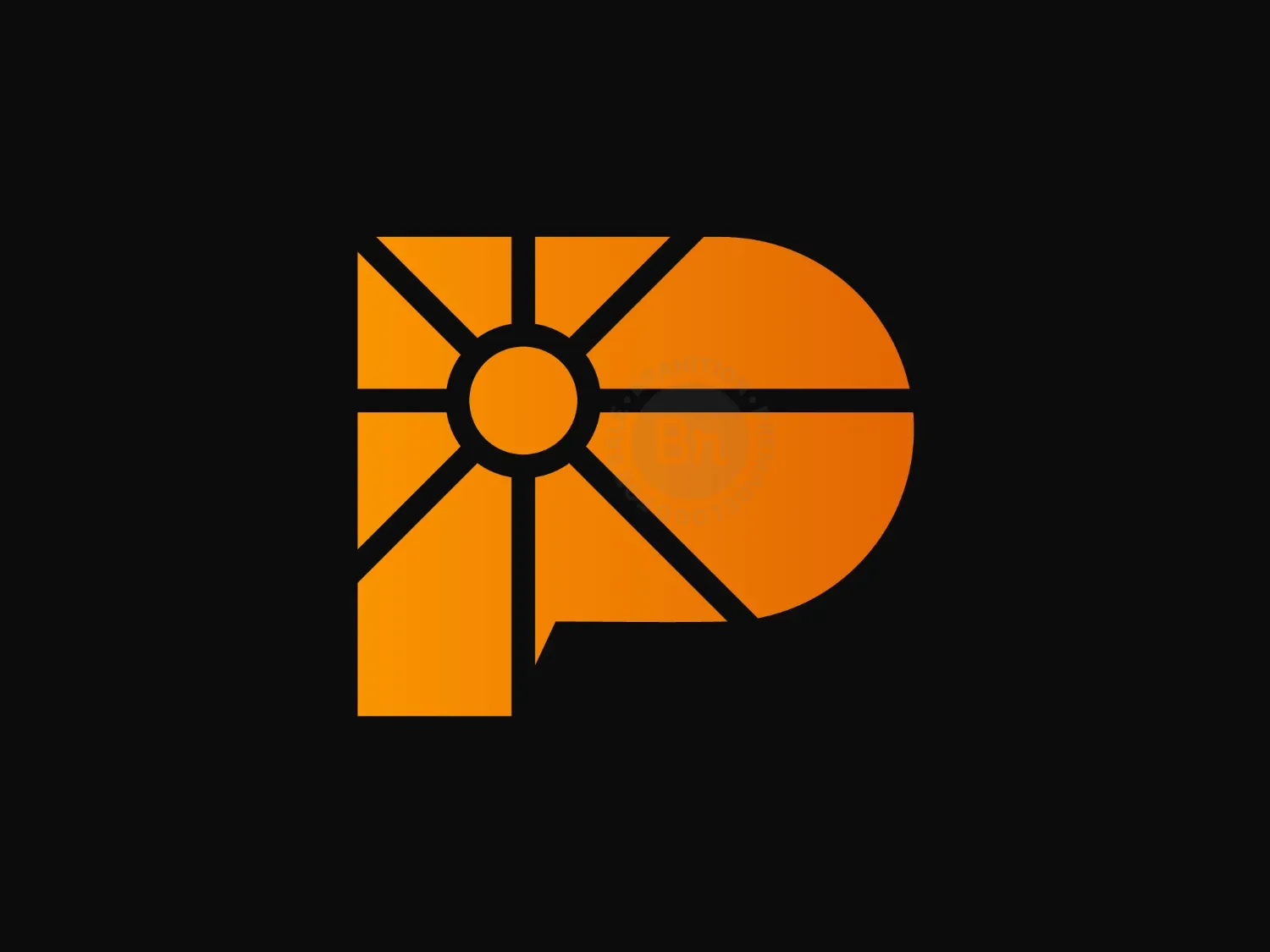 Sun Letter P Mark Logo