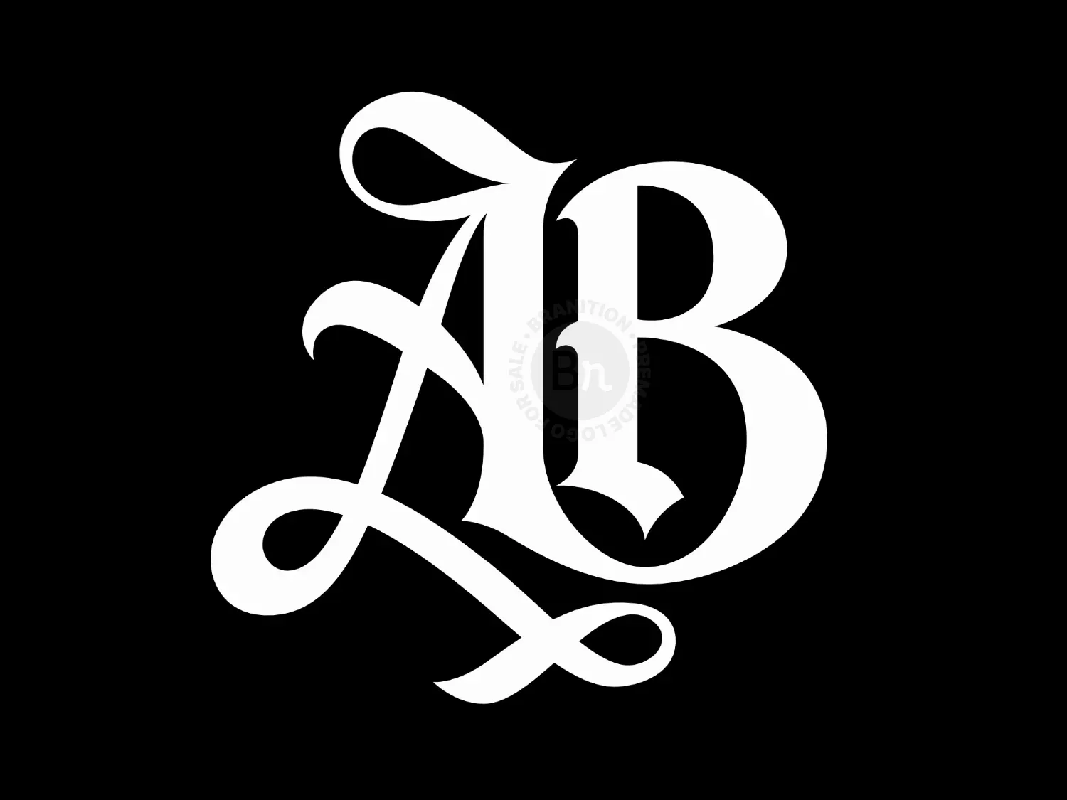 Iconic Gothic Monogram AB Logo