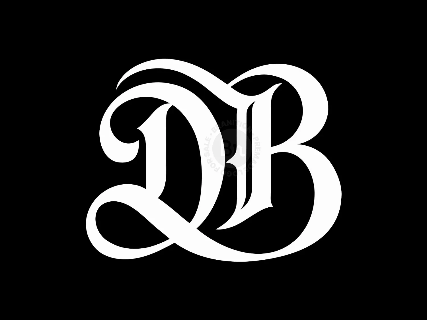 Elegant Gothic Monogram DB Logo