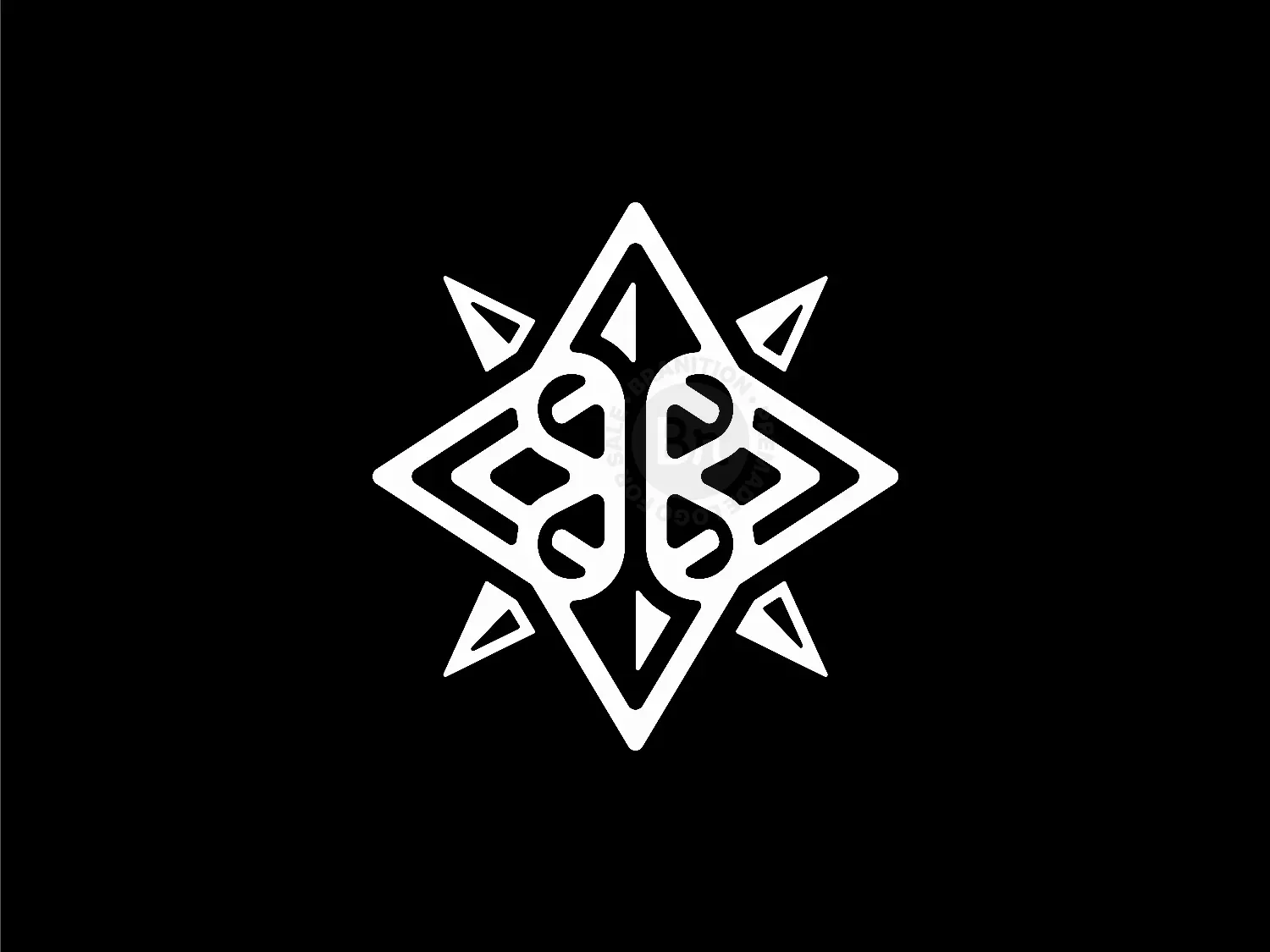 Letter B Compass Spear Arrow Navigation Logo