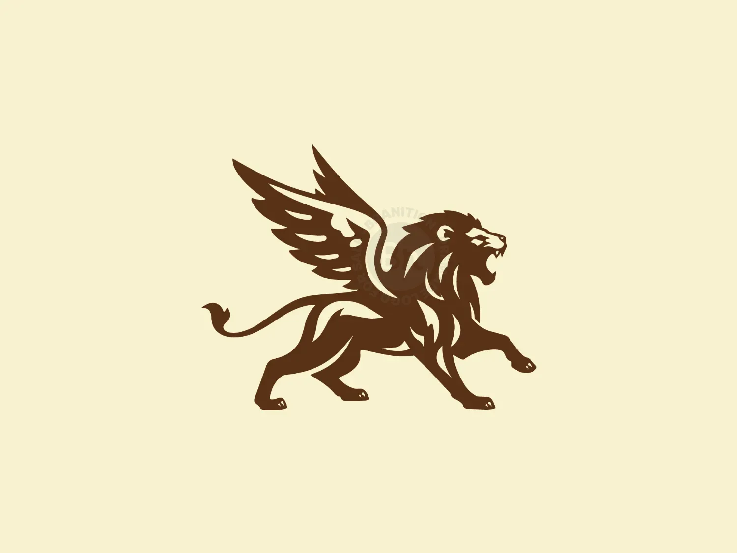 Modern Bold Winged Lion Logo