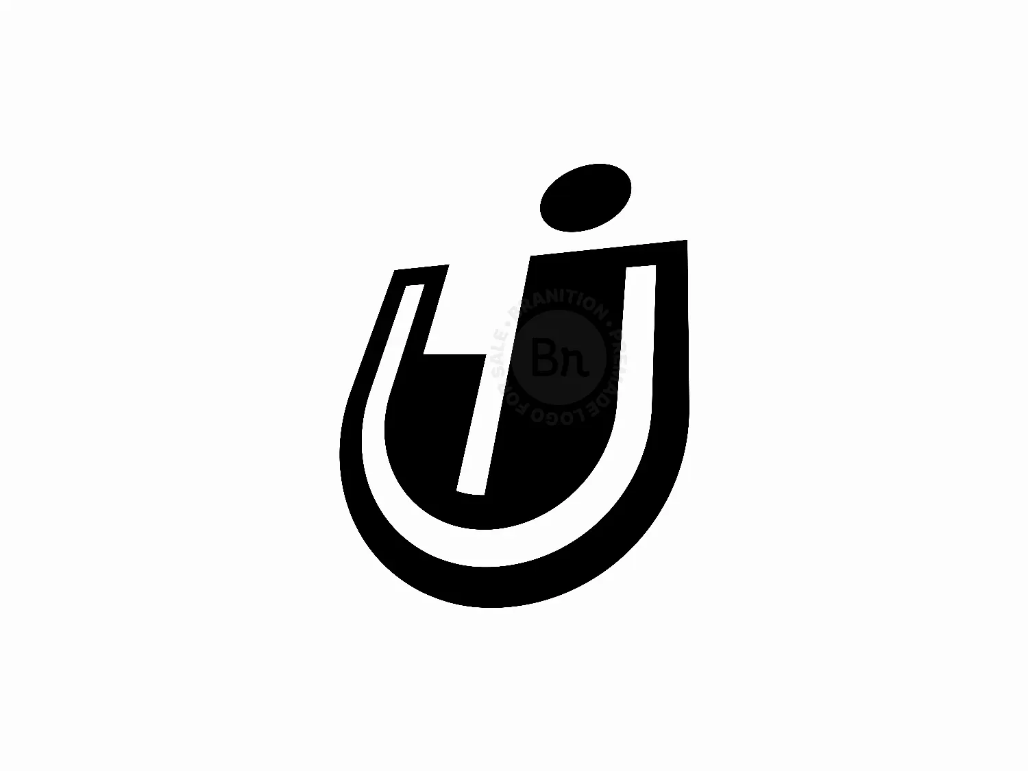 Letter UJ Initial JU Perspective Geometric Line Logo