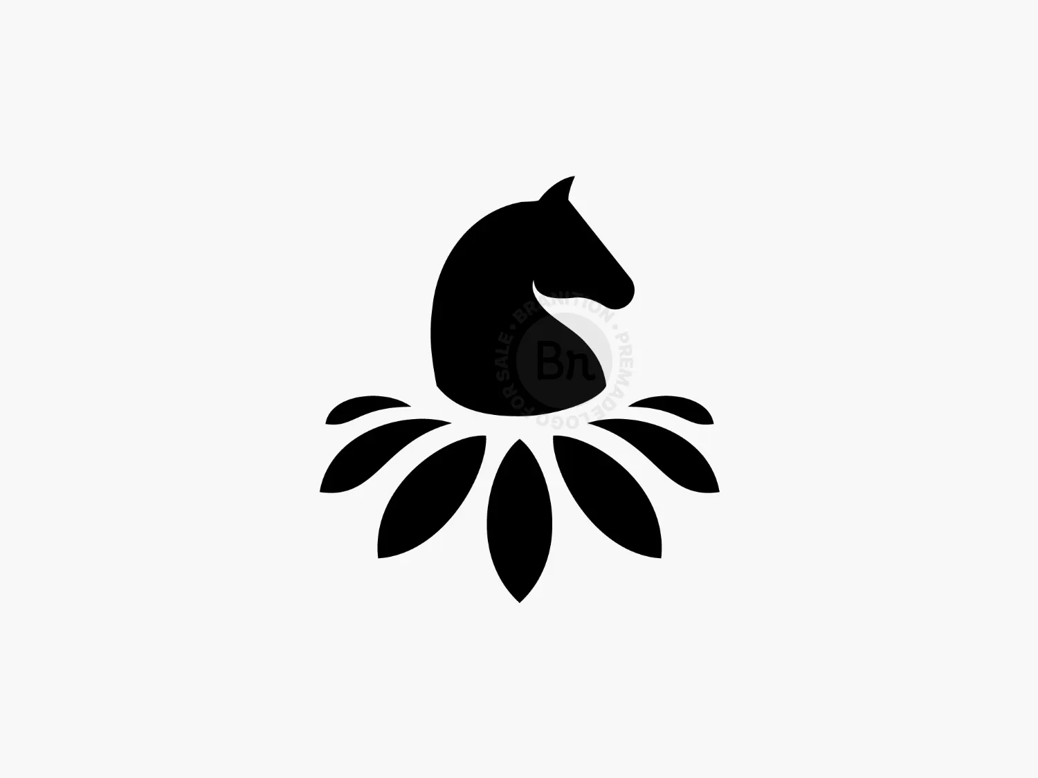 Modern Horse Floral Logo