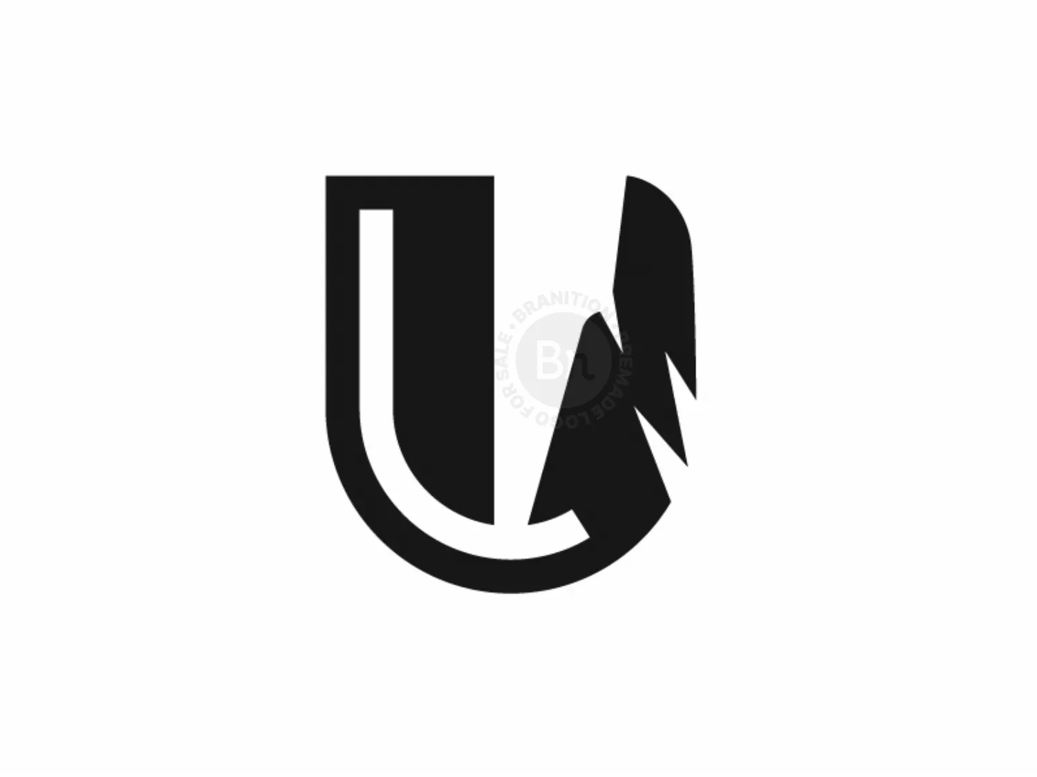 Letter U Wolf Logo