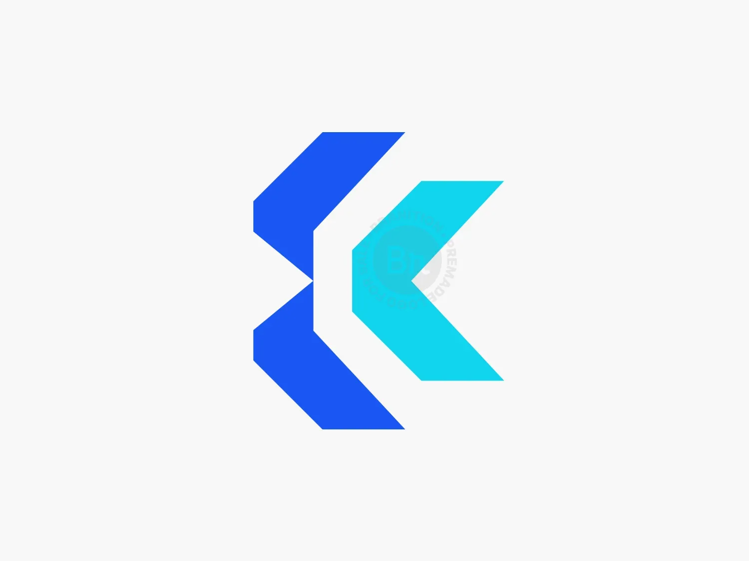 Modern Geometric Letter K Tech Logo
