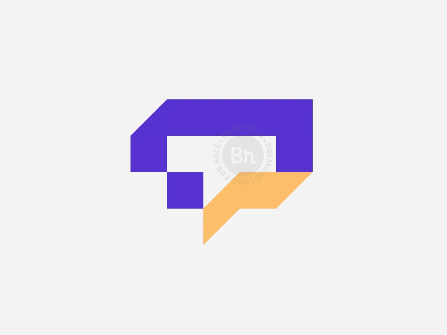 Modern Geometric Letter T Chat Bubble Logo