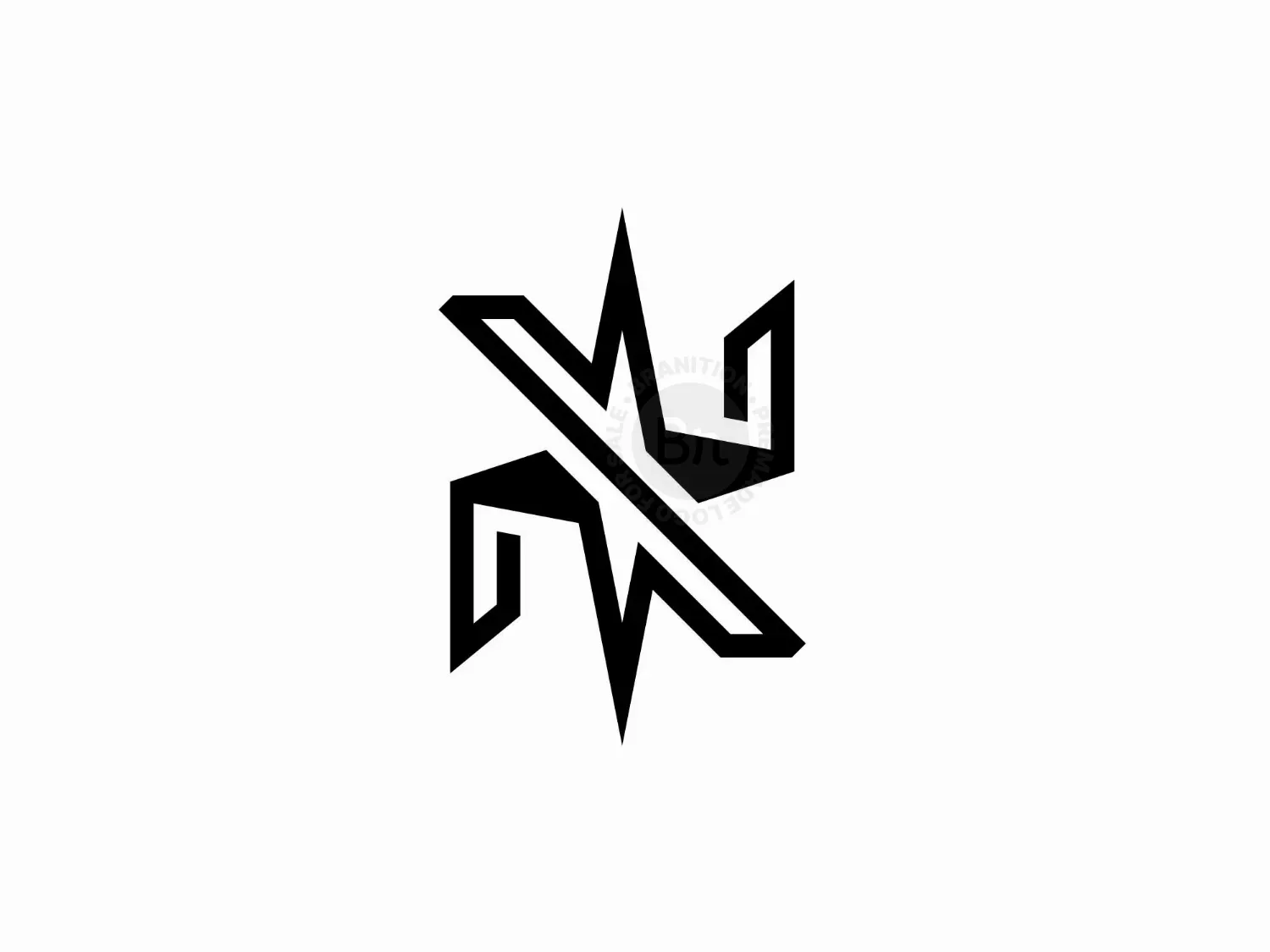 Letter N Compass Star Logo