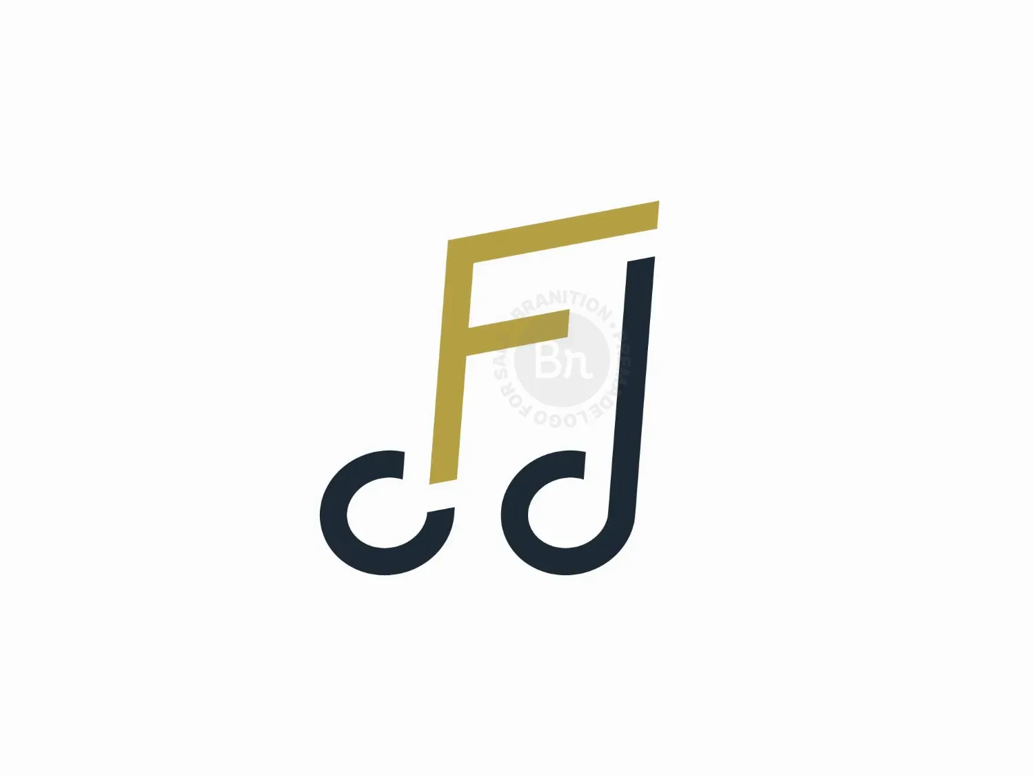 Letter F Music Note Logo
