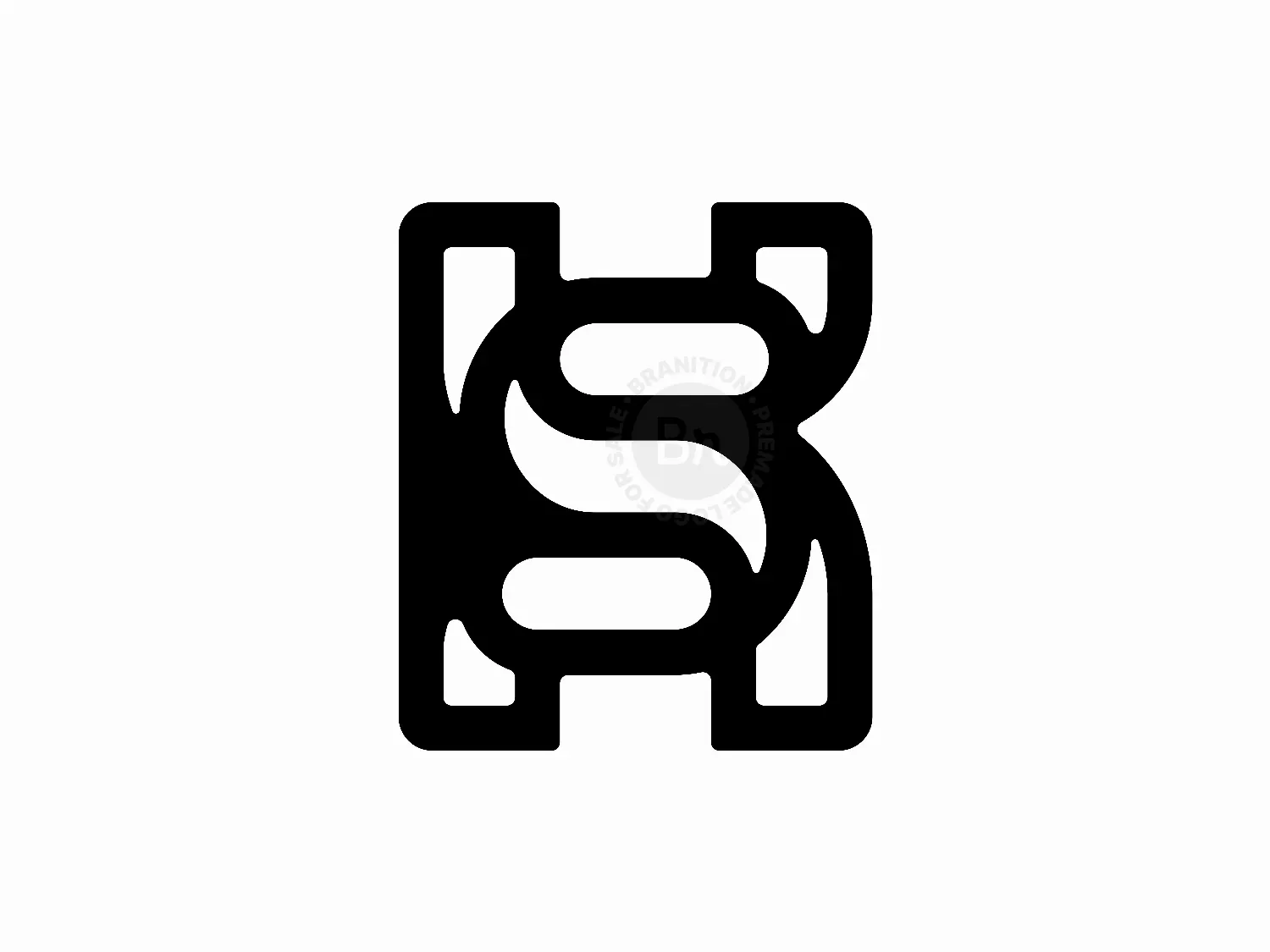 Letter KS Initial SK Monoline Lettermark Logo