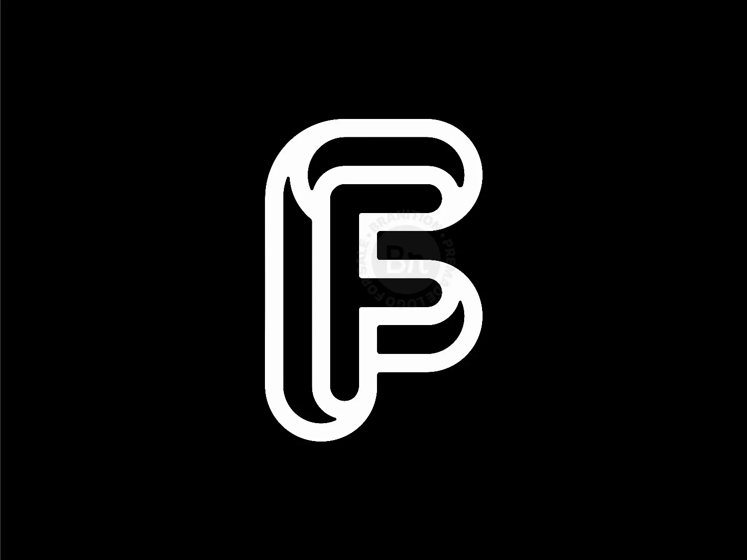 Letter FF Double F Monoline Lettermark Logo