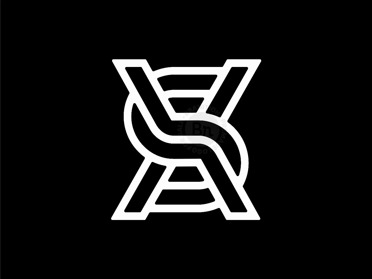 Letter XS Initial SX Monoline Letterform Logo.