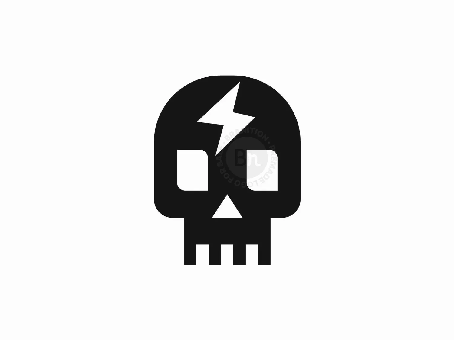 Skull Lightbolt Logo