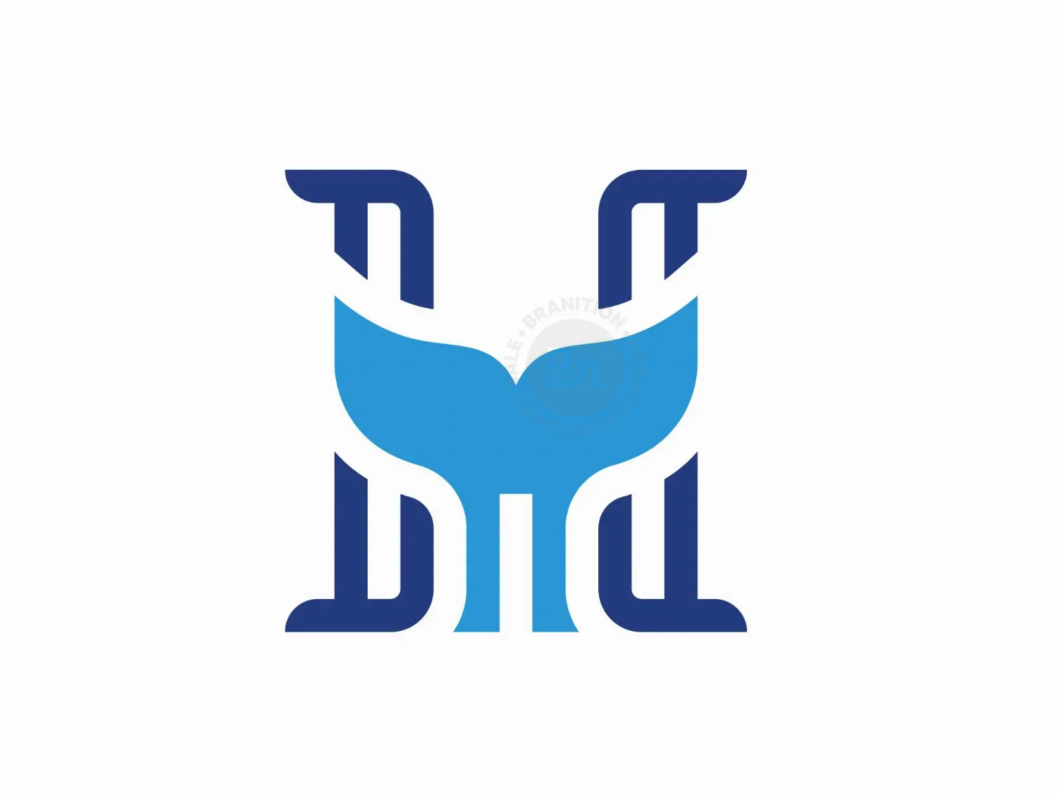 Letter H Whale Logo