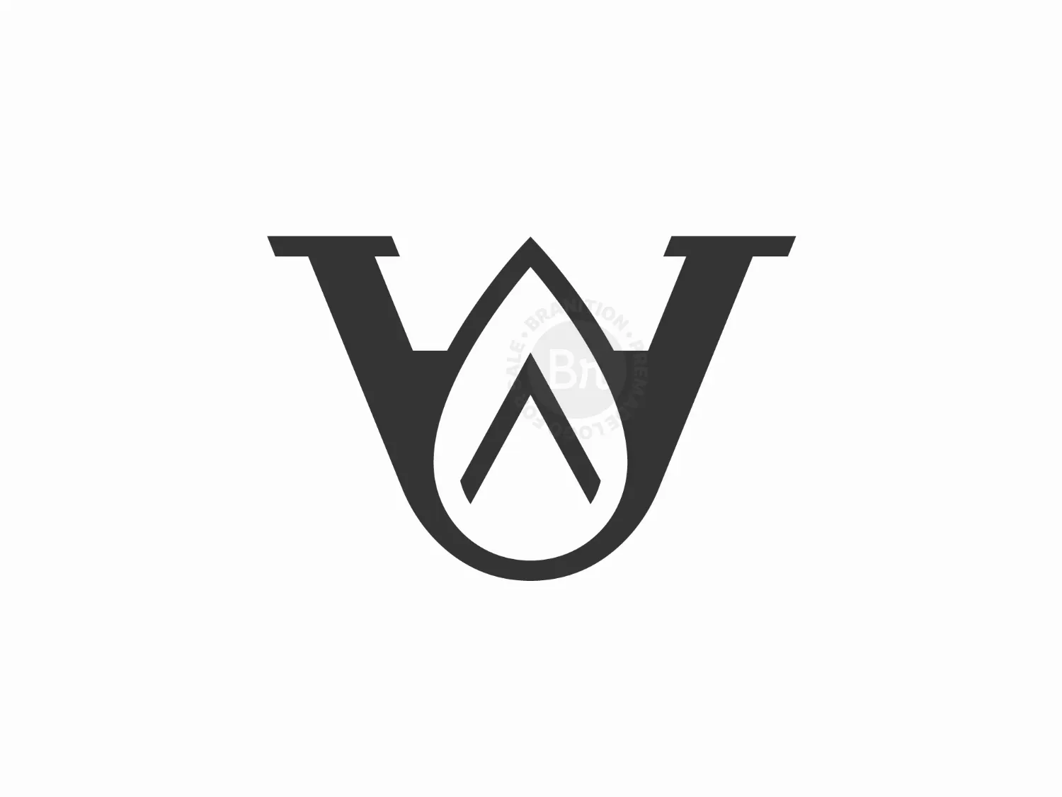 Letter W Water Drop Logo