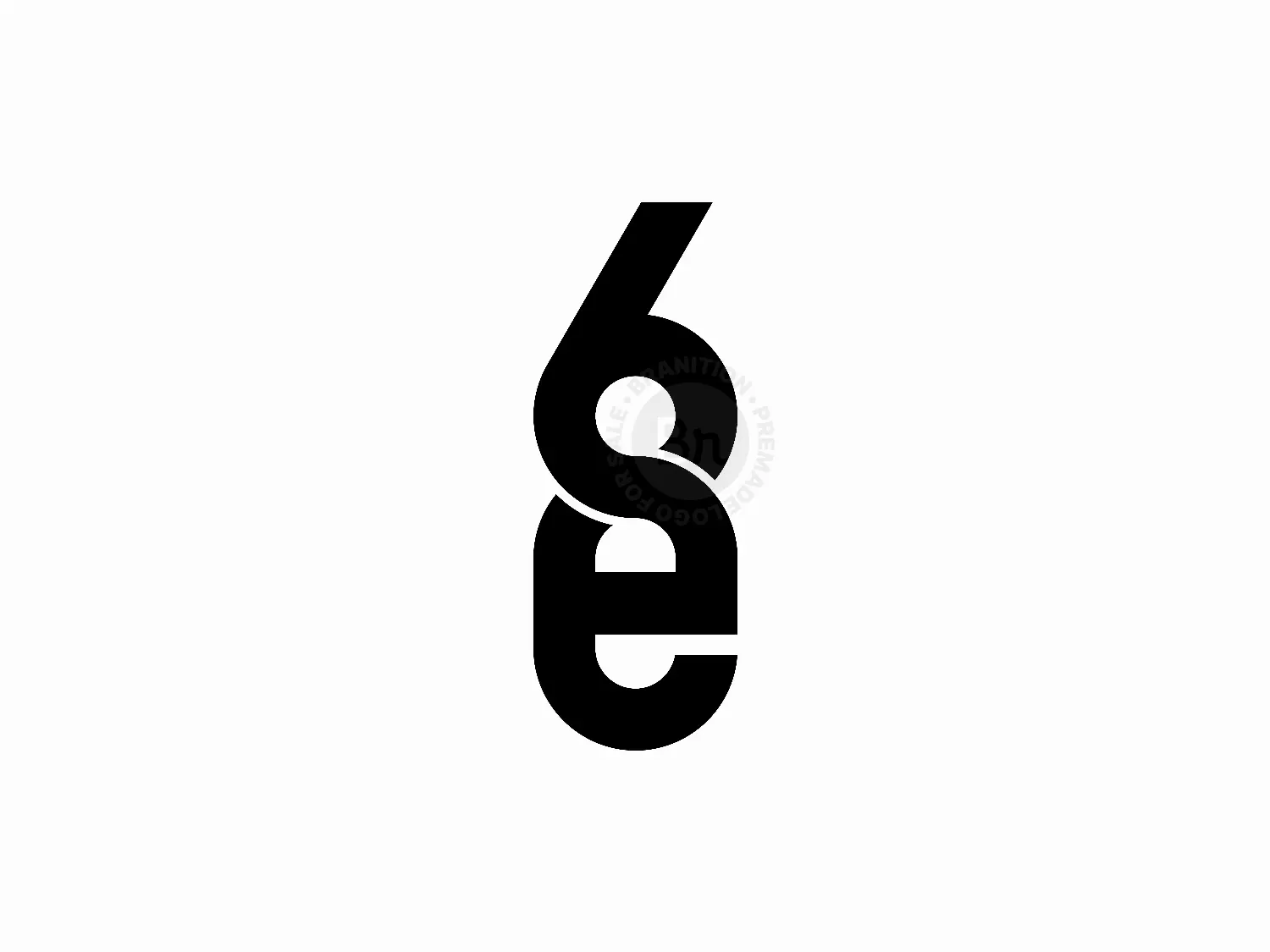 Letter E6 Number 6E Lettermark Identity Logo