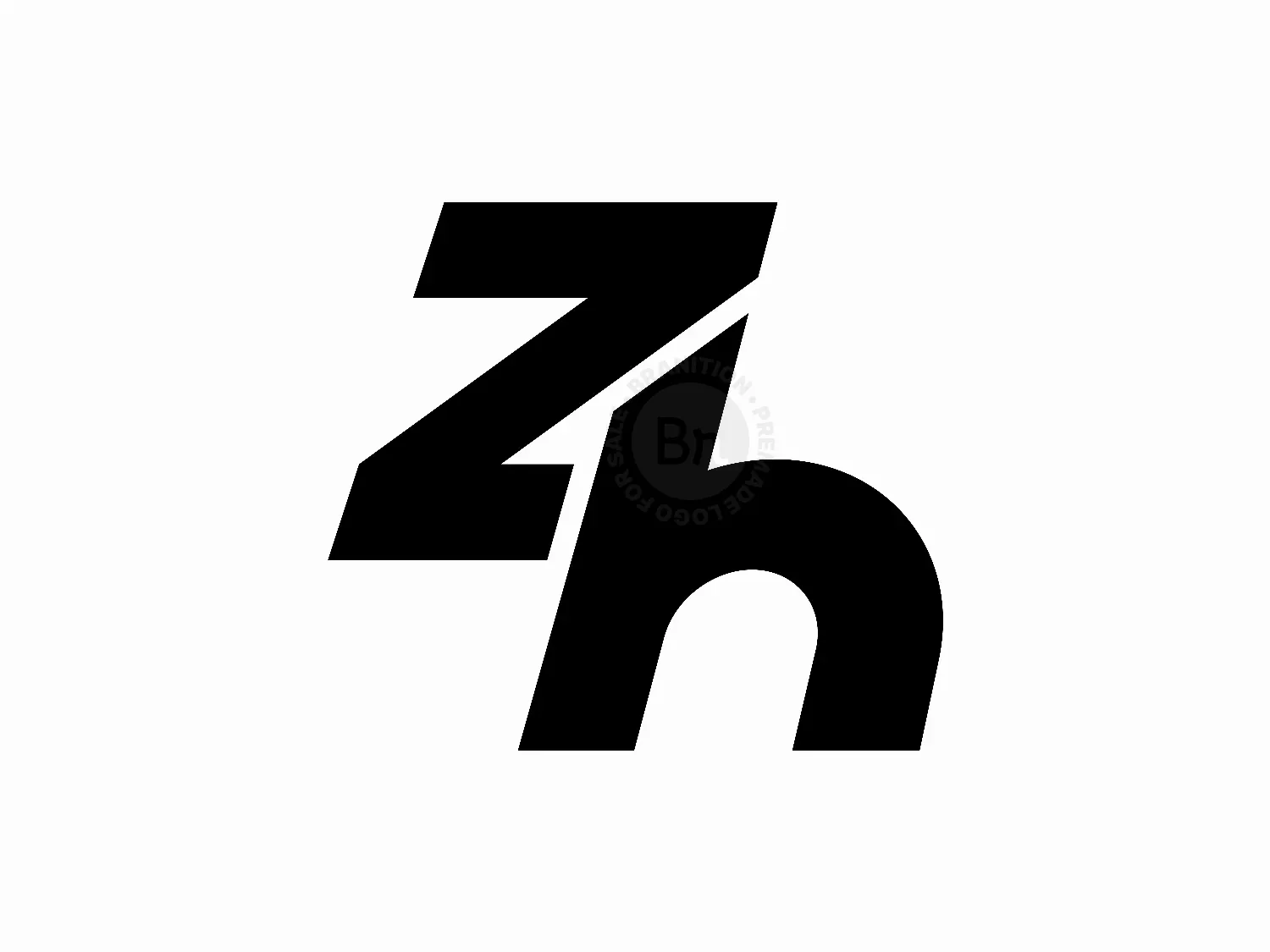 Letter HZ Initial ZH Perspective Letterform Logo
