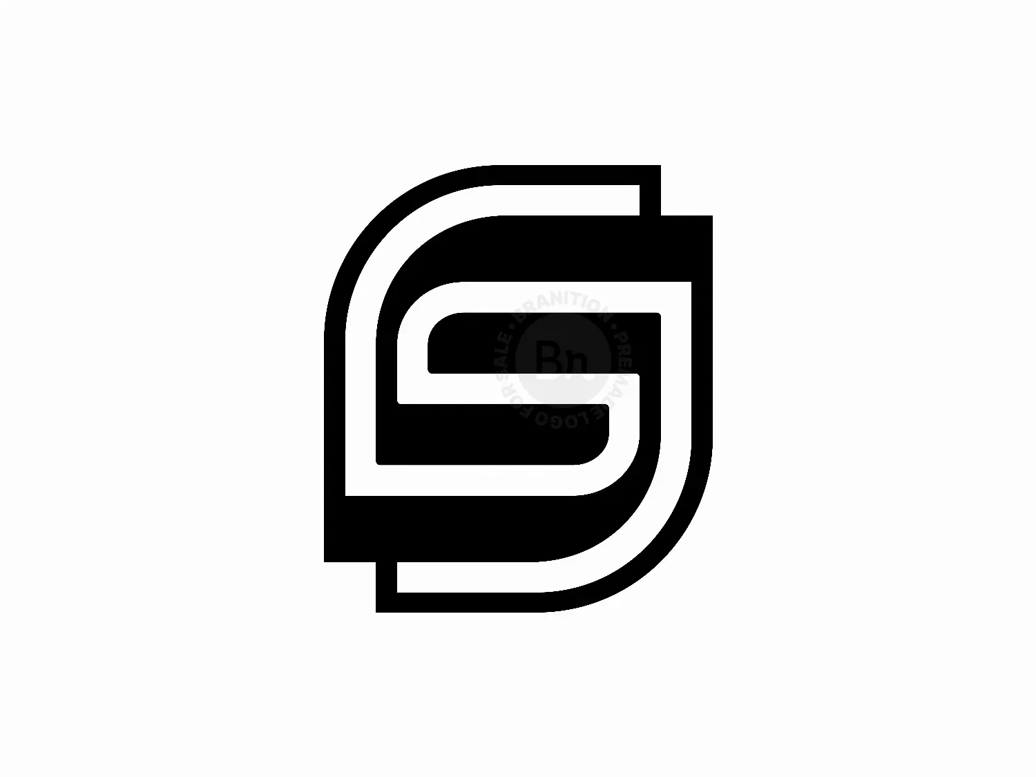 Letter SS Double S Geometric Line Letterform Logo.