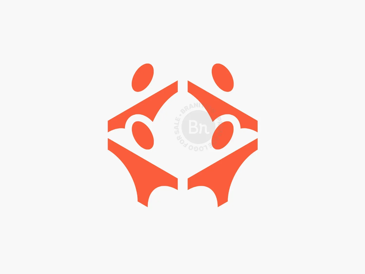 Modern Geometric Team Huddle Collaboration Logo