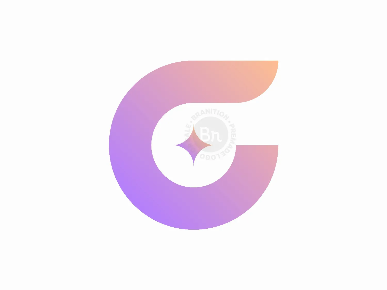 Gradient Letter C With Star Spark Icon
