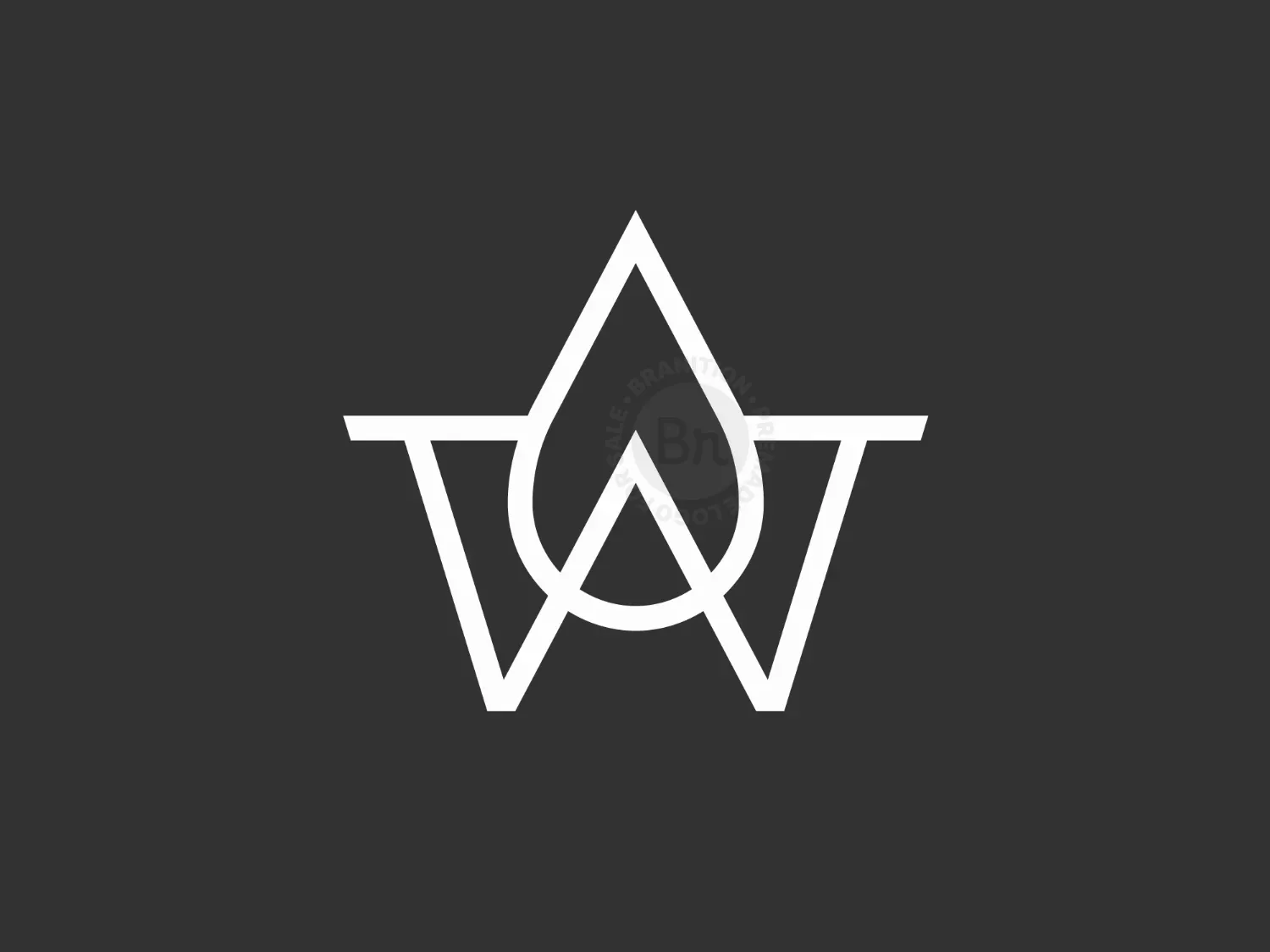 W Water Drop Logo