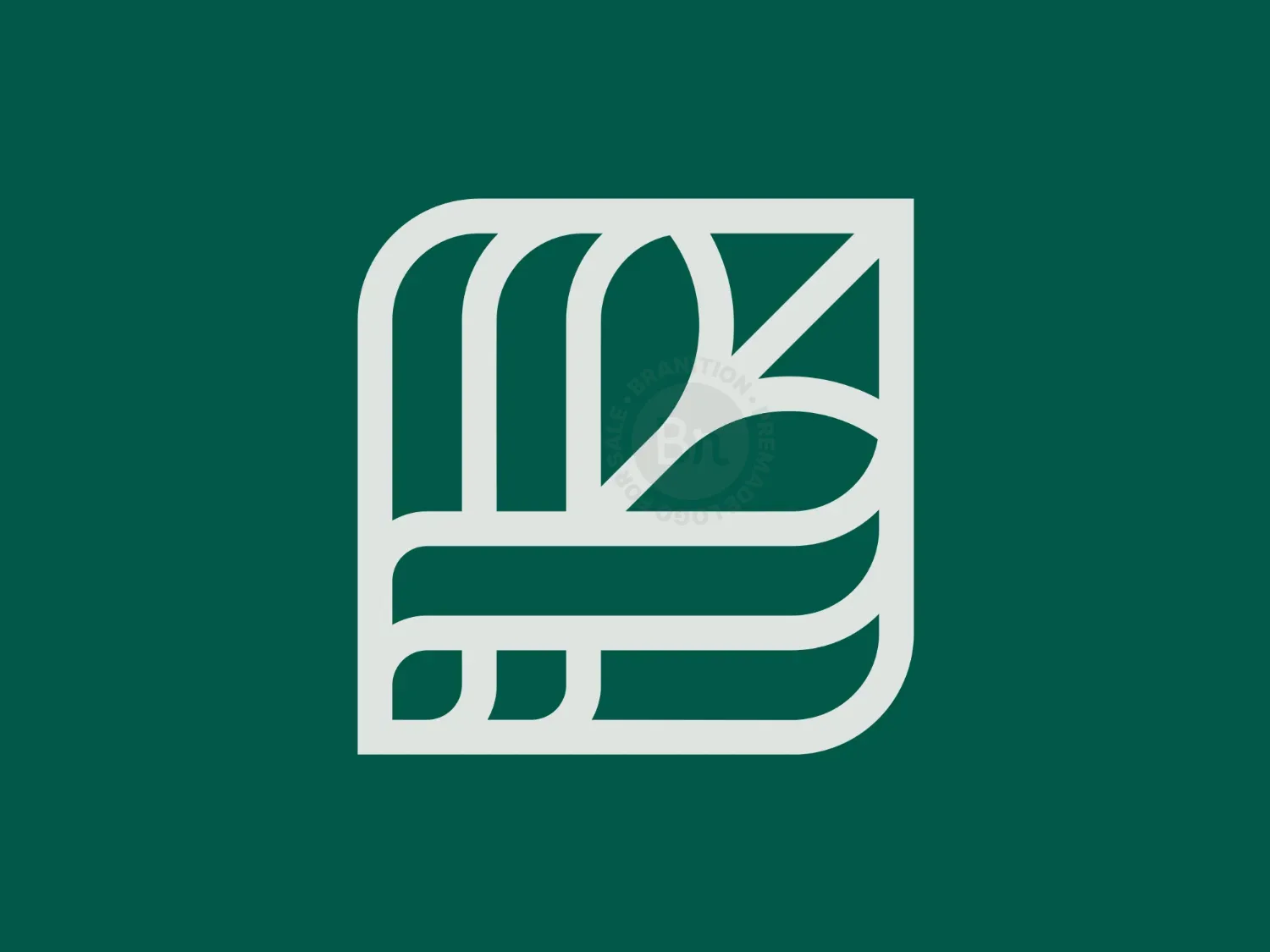 Geometric Eternal Life Leaf Mark Logo