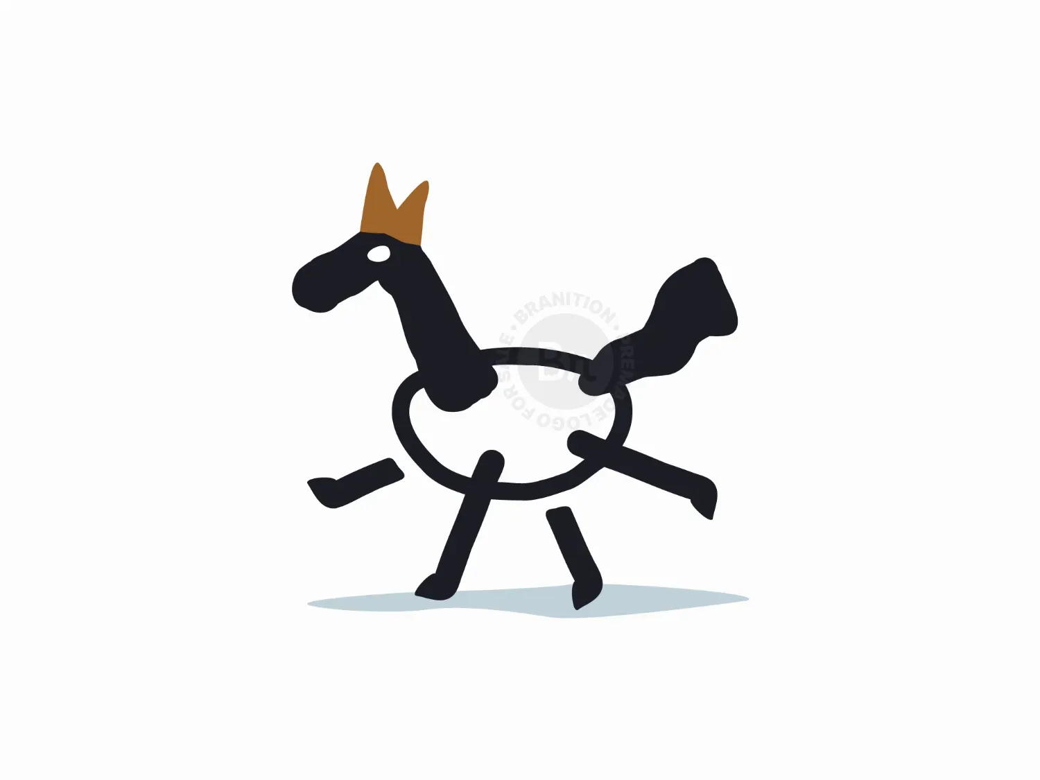 Fast Running Horse With Crown Logo