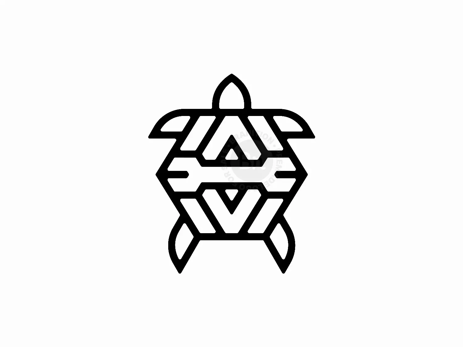 Letter C Turtle Wrench Geometric Letterform Logo