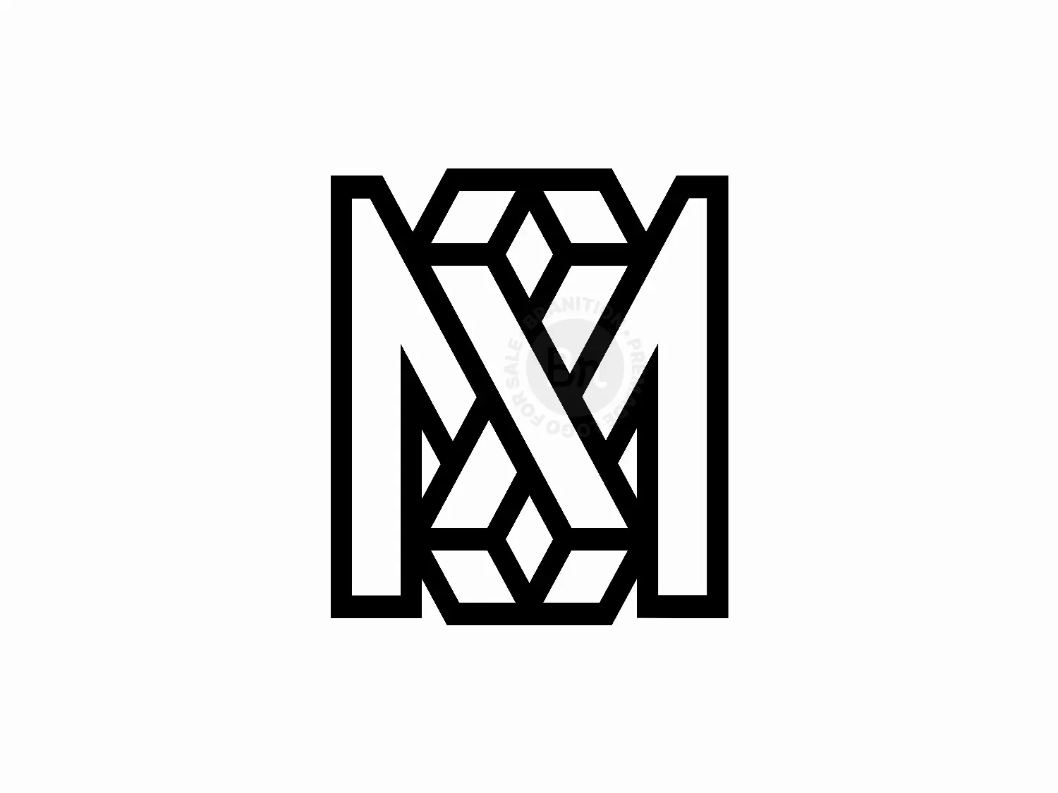 Letter M Diamond Gemstone Monogram Logo