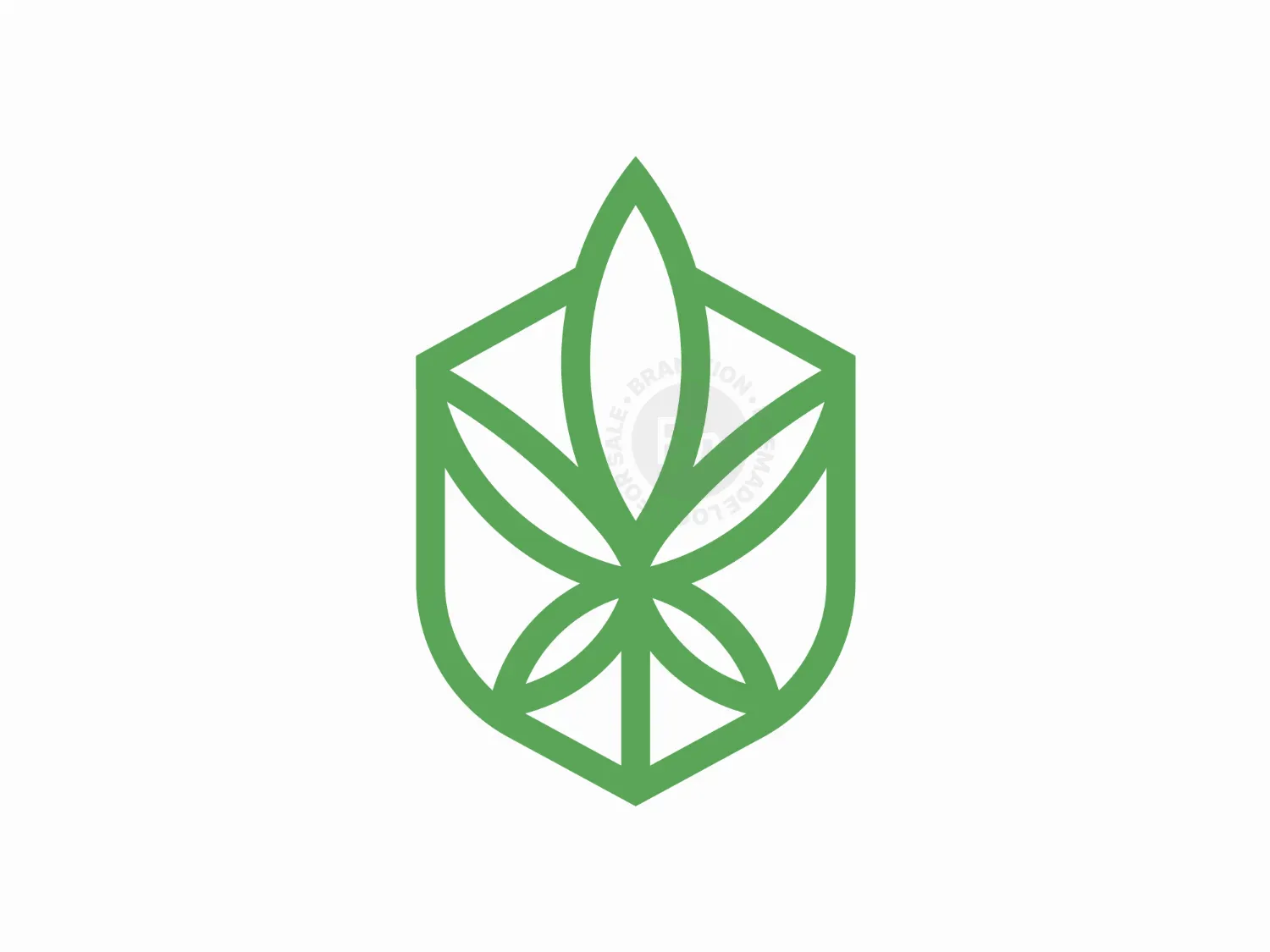 Shield Marijuana Leaf Logo