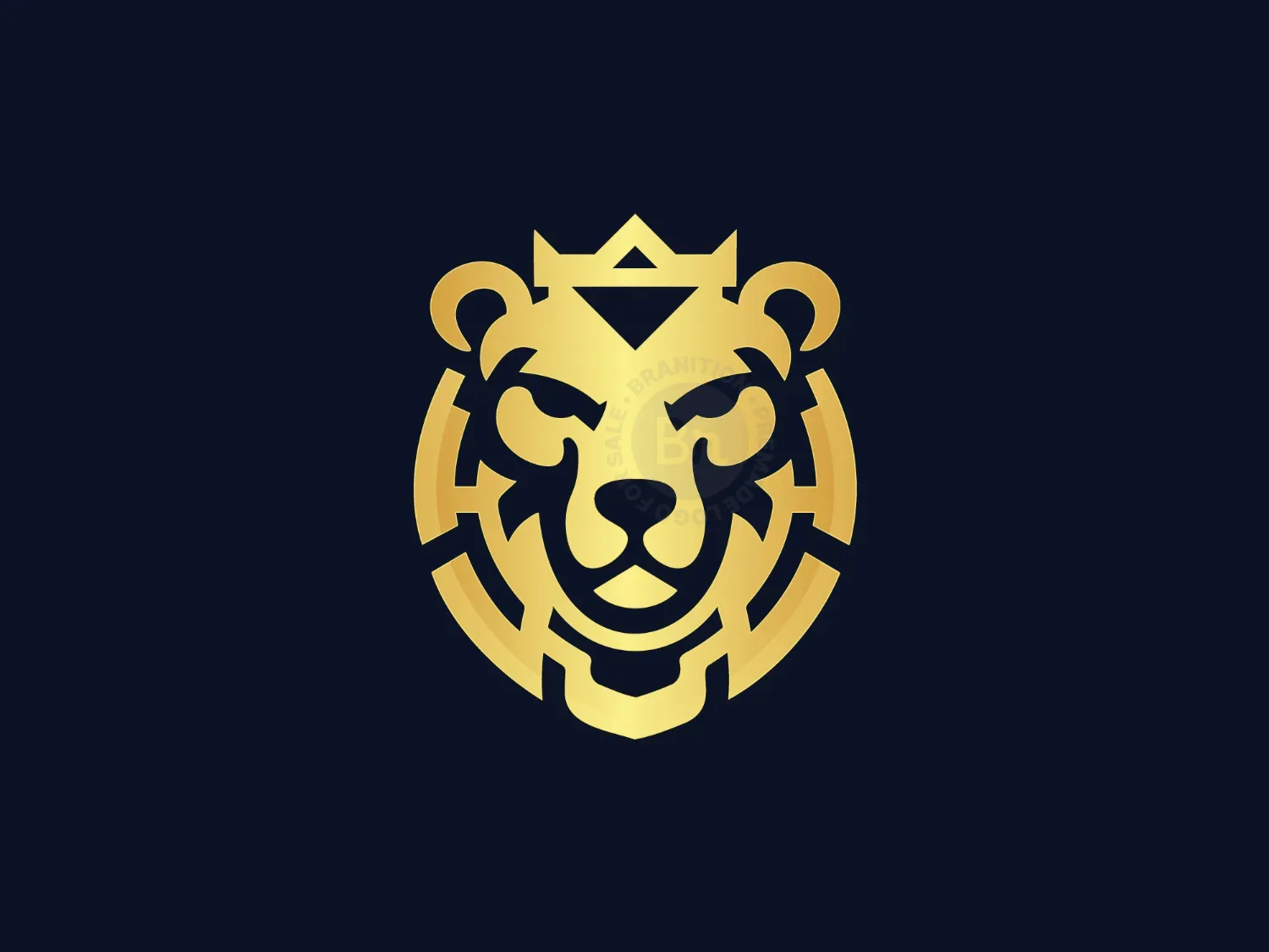 Majestic Golden Bear Crown Logo