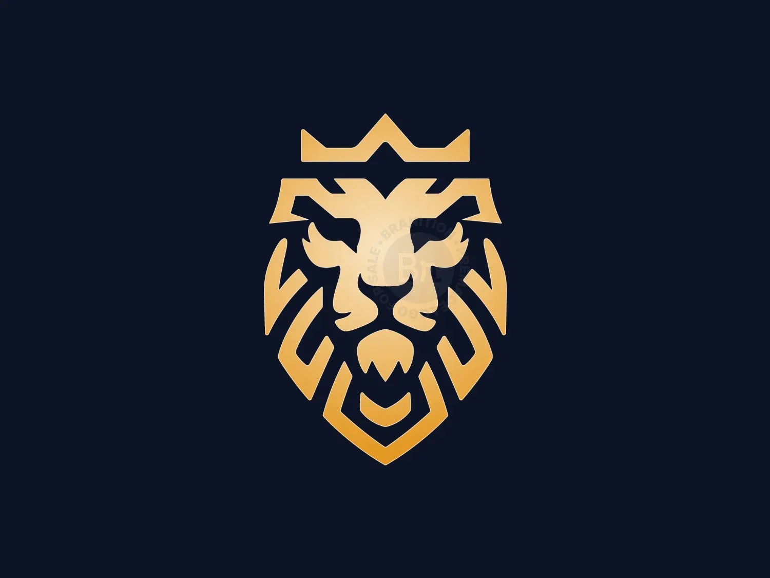 Majestic Golden Lion Crown Logo