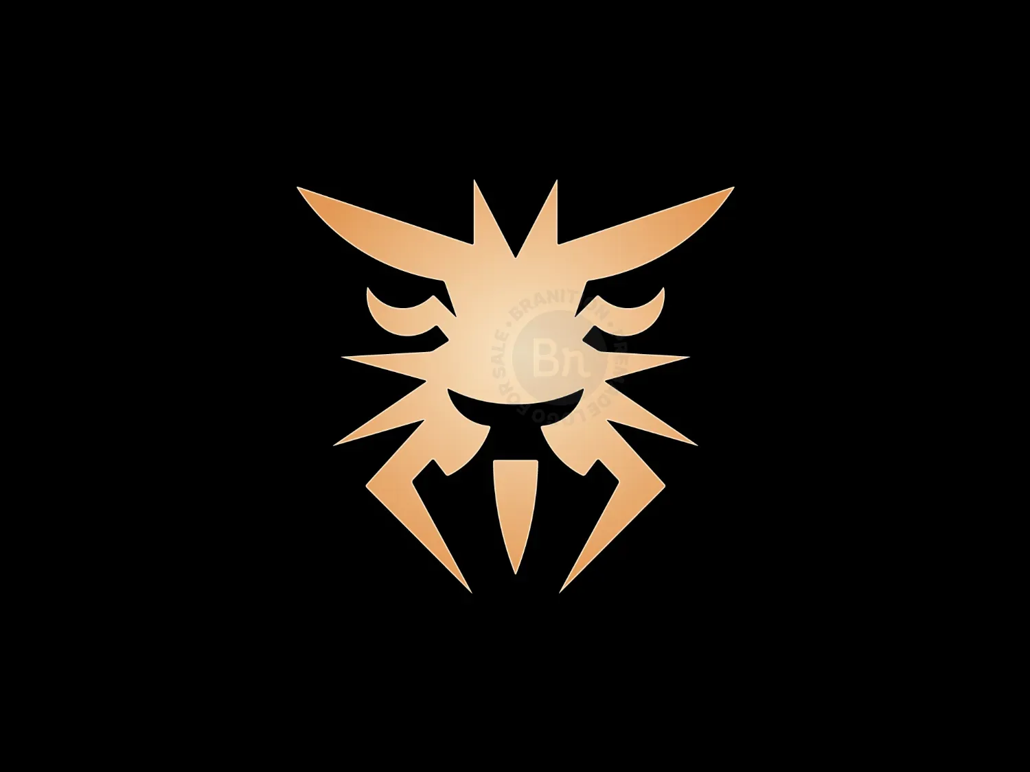 Strong Golden Lion Insect Logo