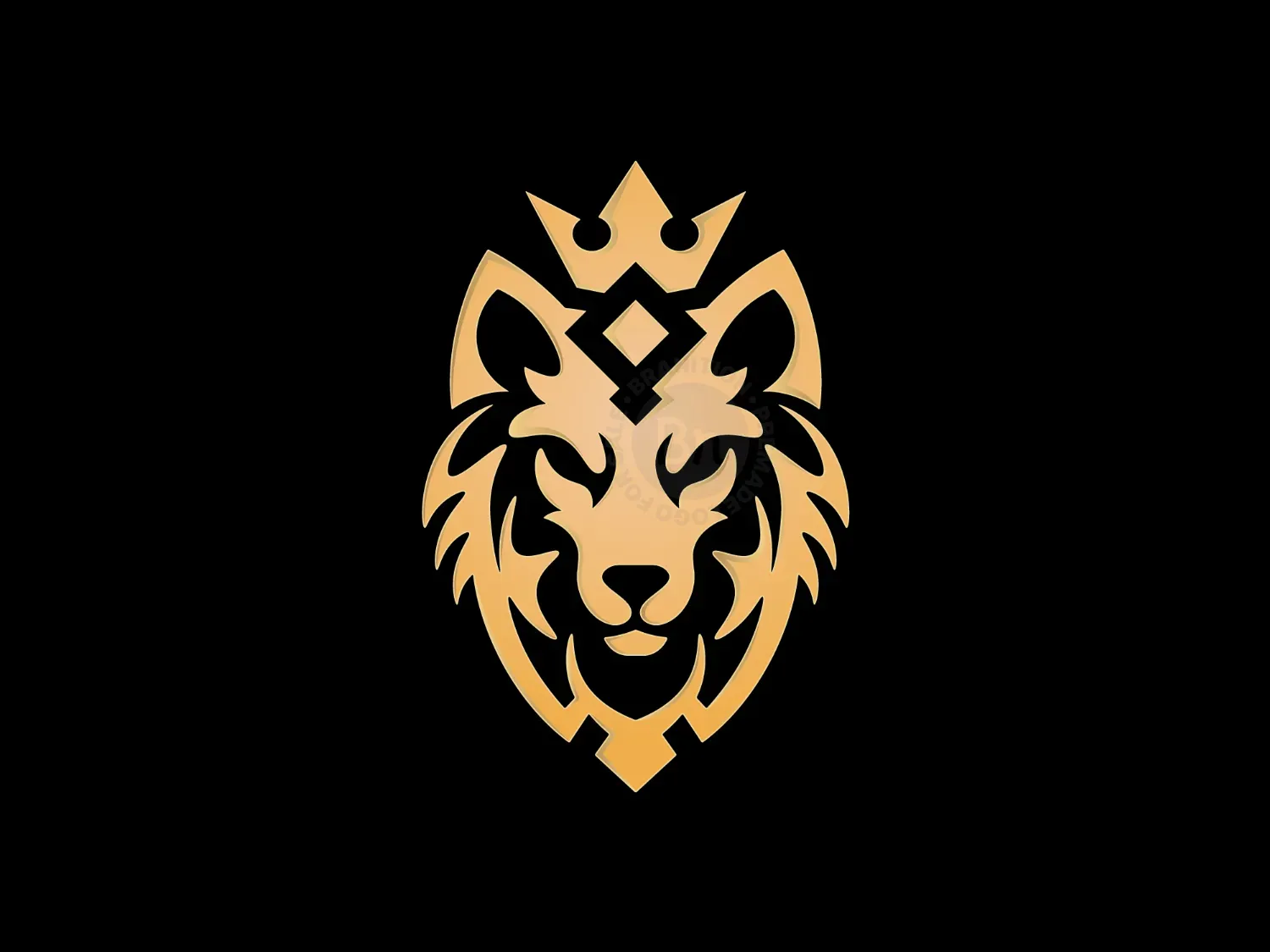 Majestic Golden Fox Crown Logo