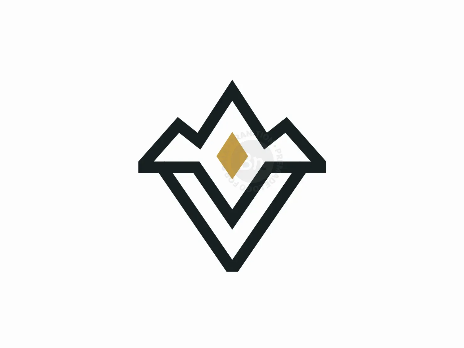 Letter V Mountain Logo