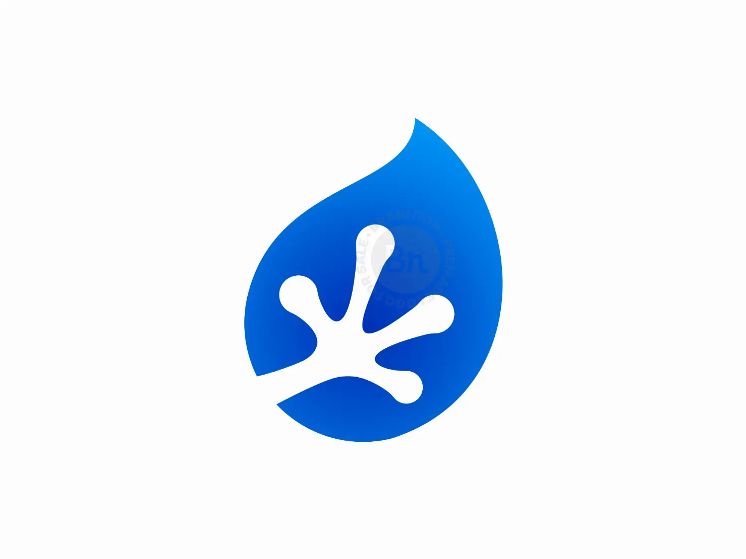 Water Drop Frog Hand Aquatic Logo