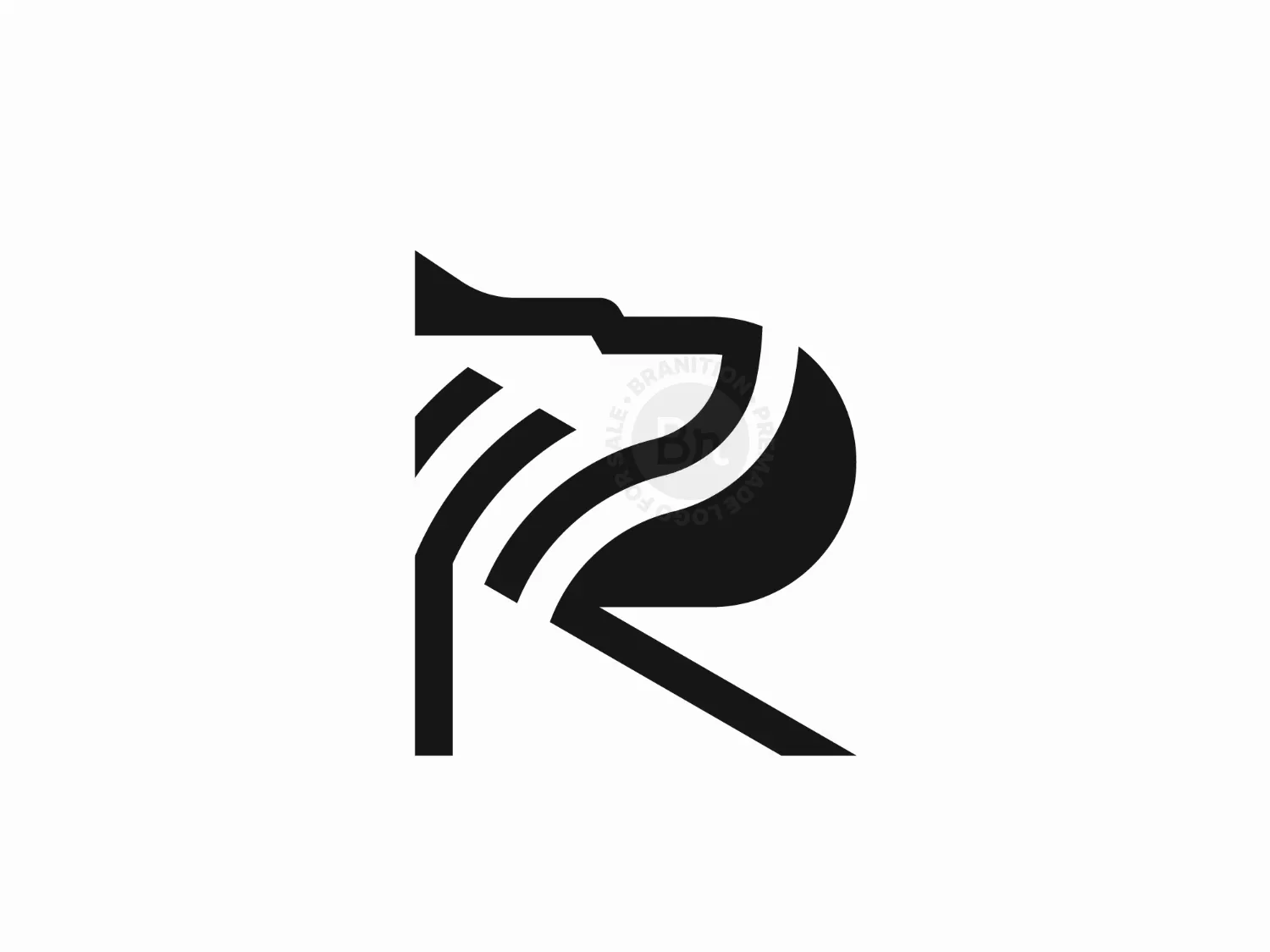 Letter R Wolf Logo