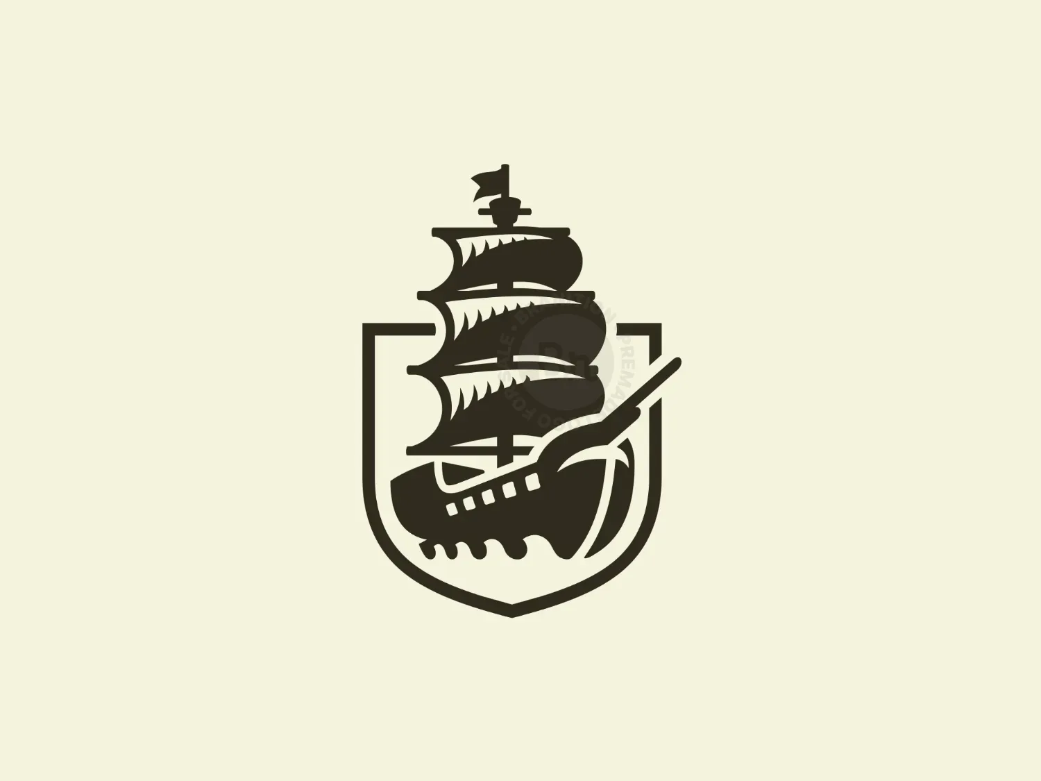 Sailing Blue Tall Ship Logo