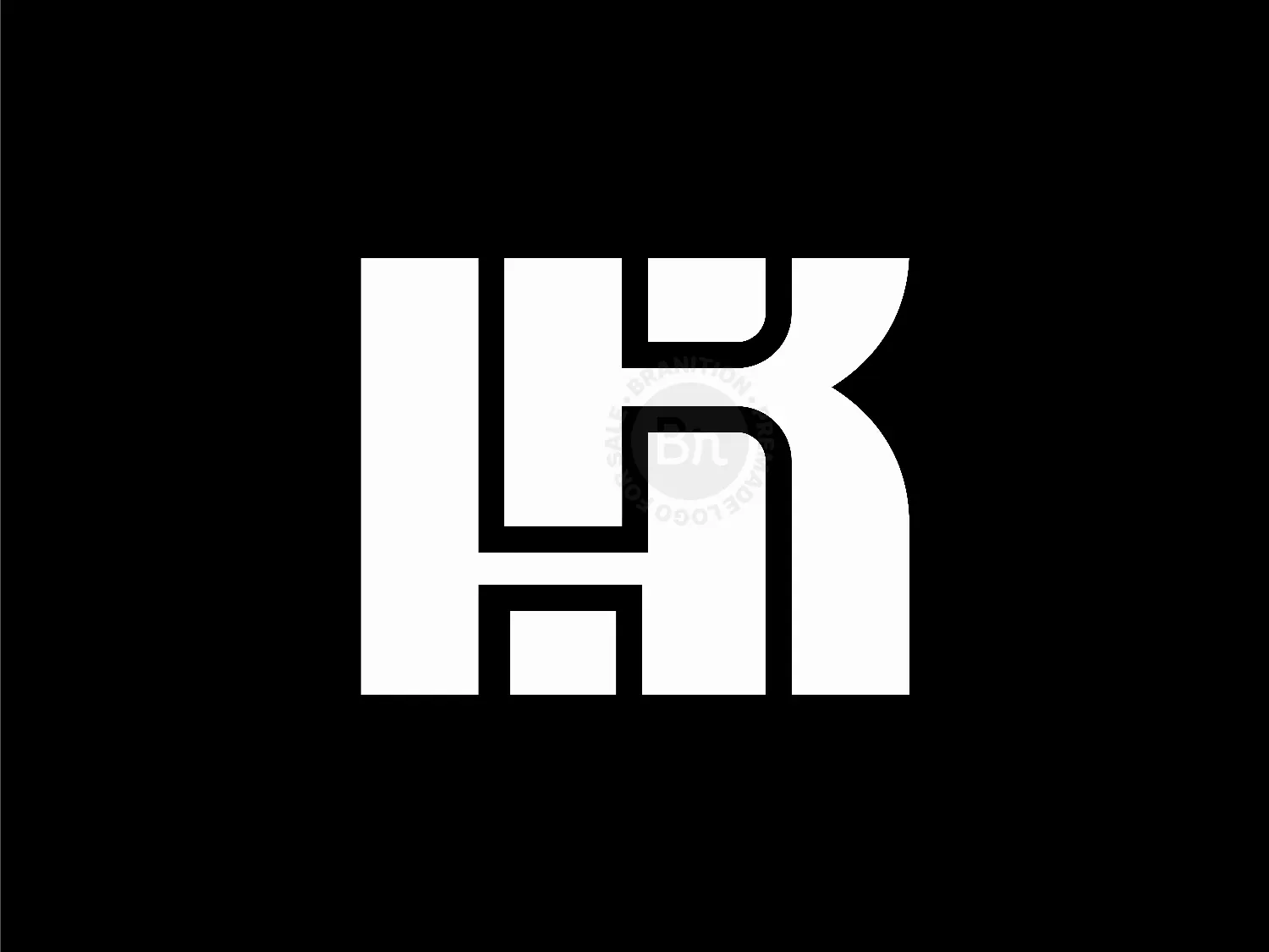 Letter HK Initial KH Geometric Line Typography Logo