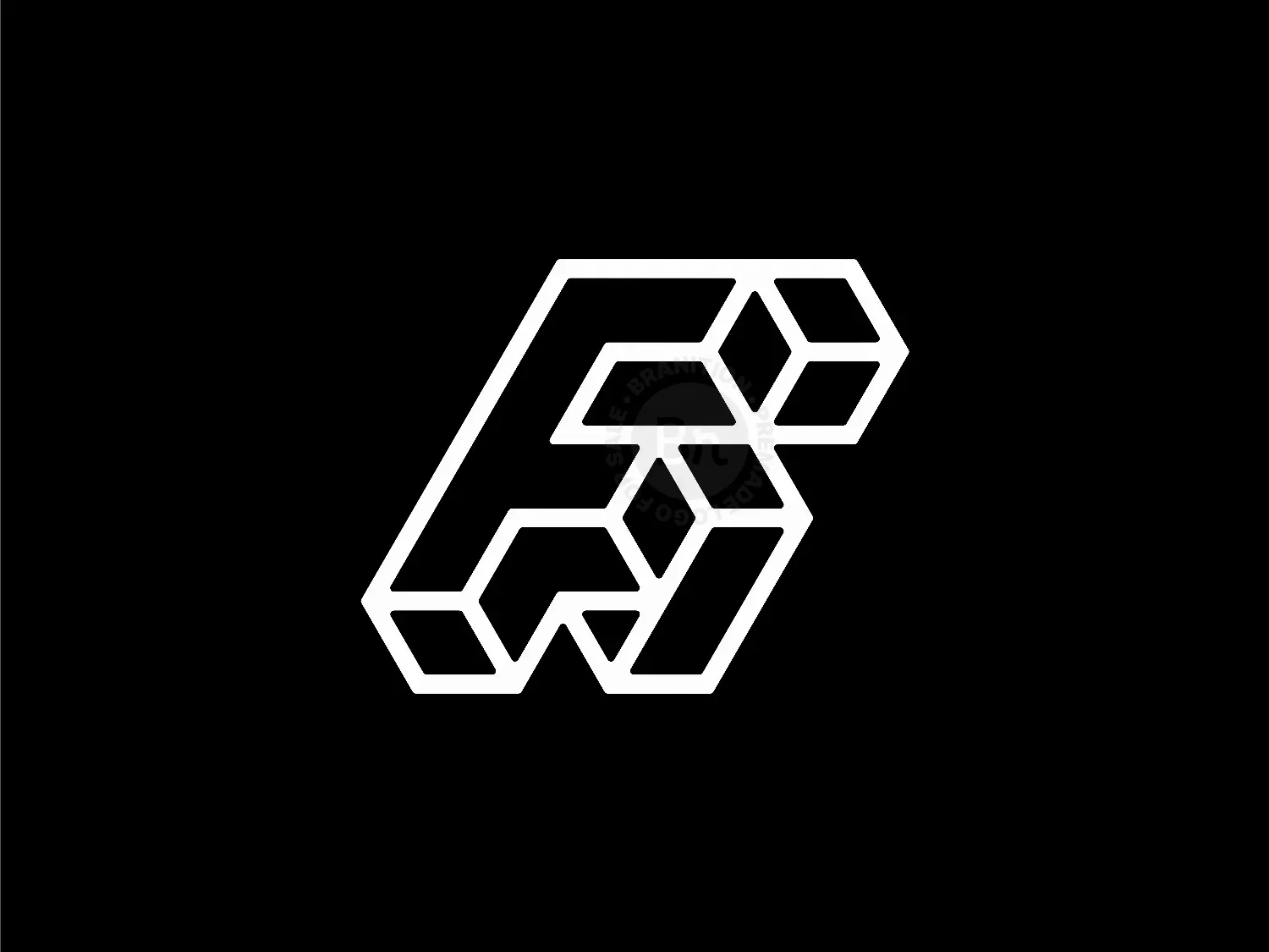 Letter FI Initial IF Isometric Geometric Line Monogram Logo