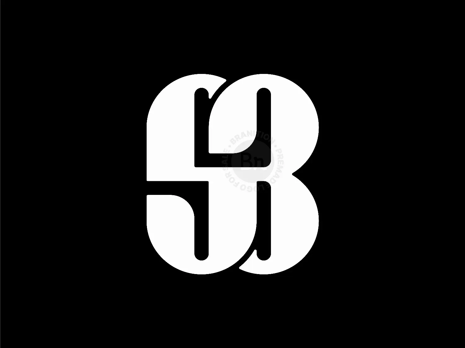 Letter SB Initial BS Modern Line Monogram Logo