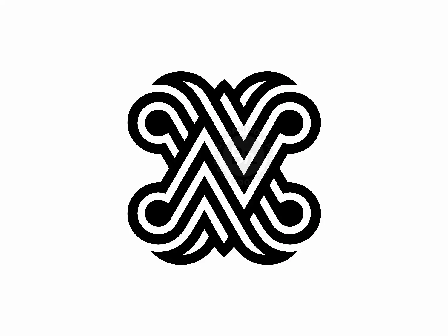 Letter XN Initial NX Leaf Tech Monogram Logo