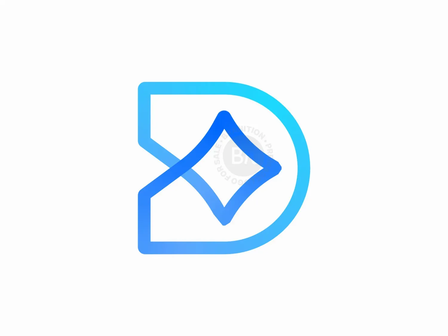 Abstract Letter D Star Logo // For Sale