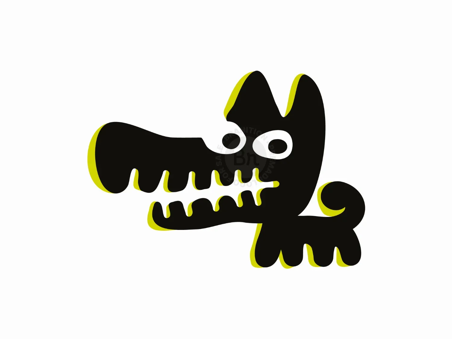 Black Dog In Neon Light Logo