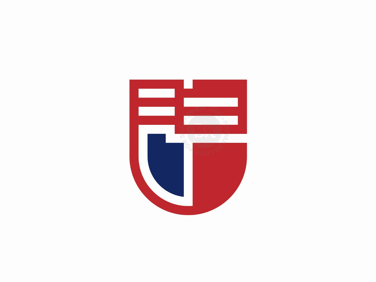 Letter U US Flag Logo